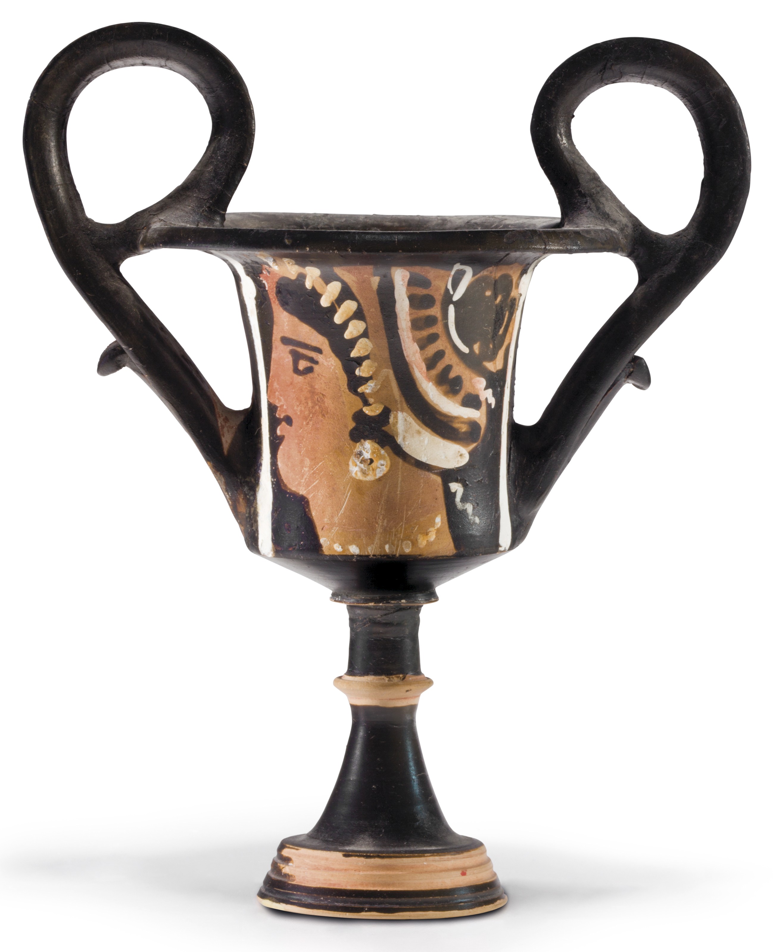 AN APULIAN REDFIGURED KANTHAROS, ATTRIBUTED TO THE LAVELLO GROUP