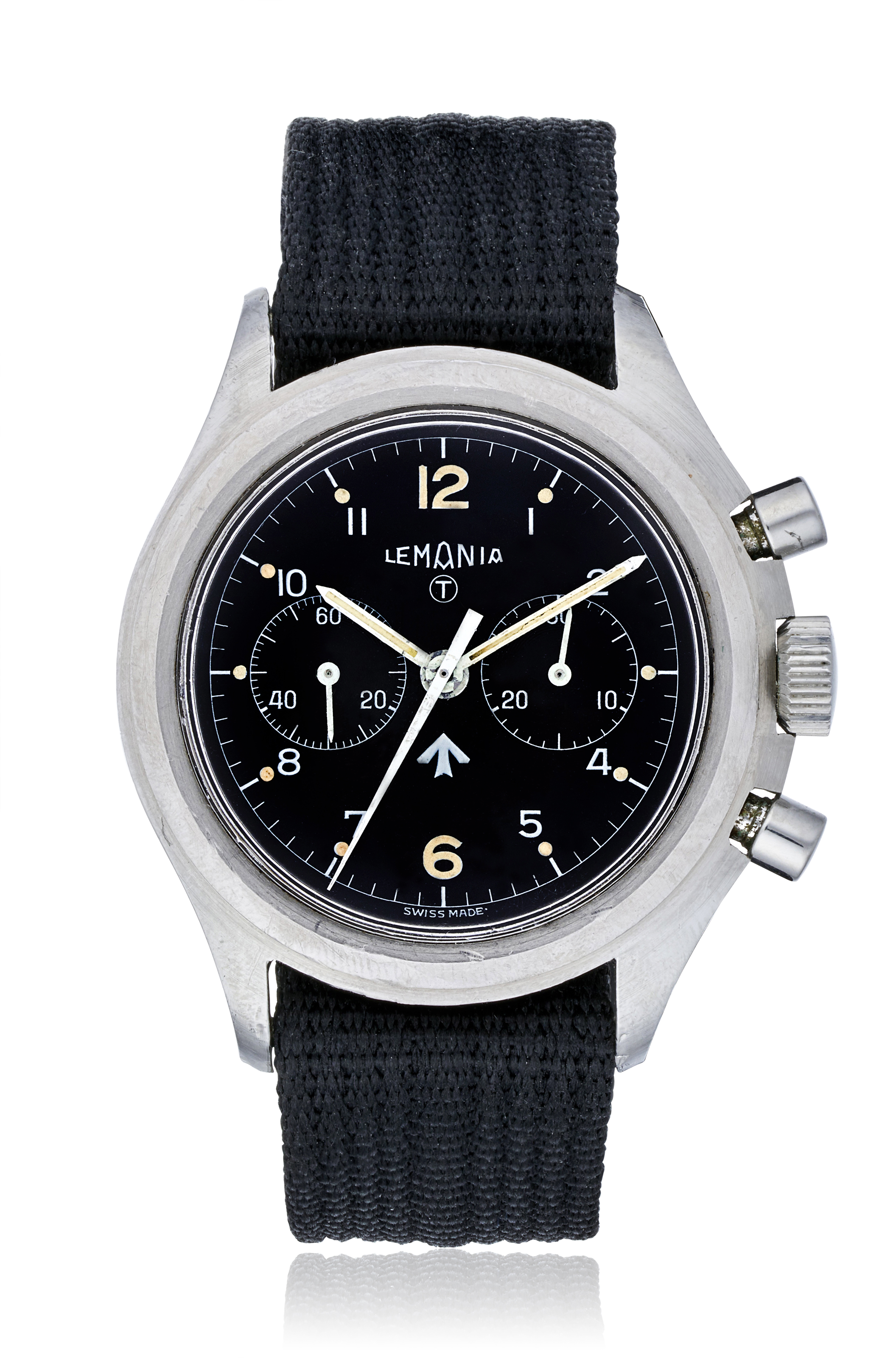 LEMANIA, MILITARY TWO BUTTON CHRONOGRAPH, 818, Christie's