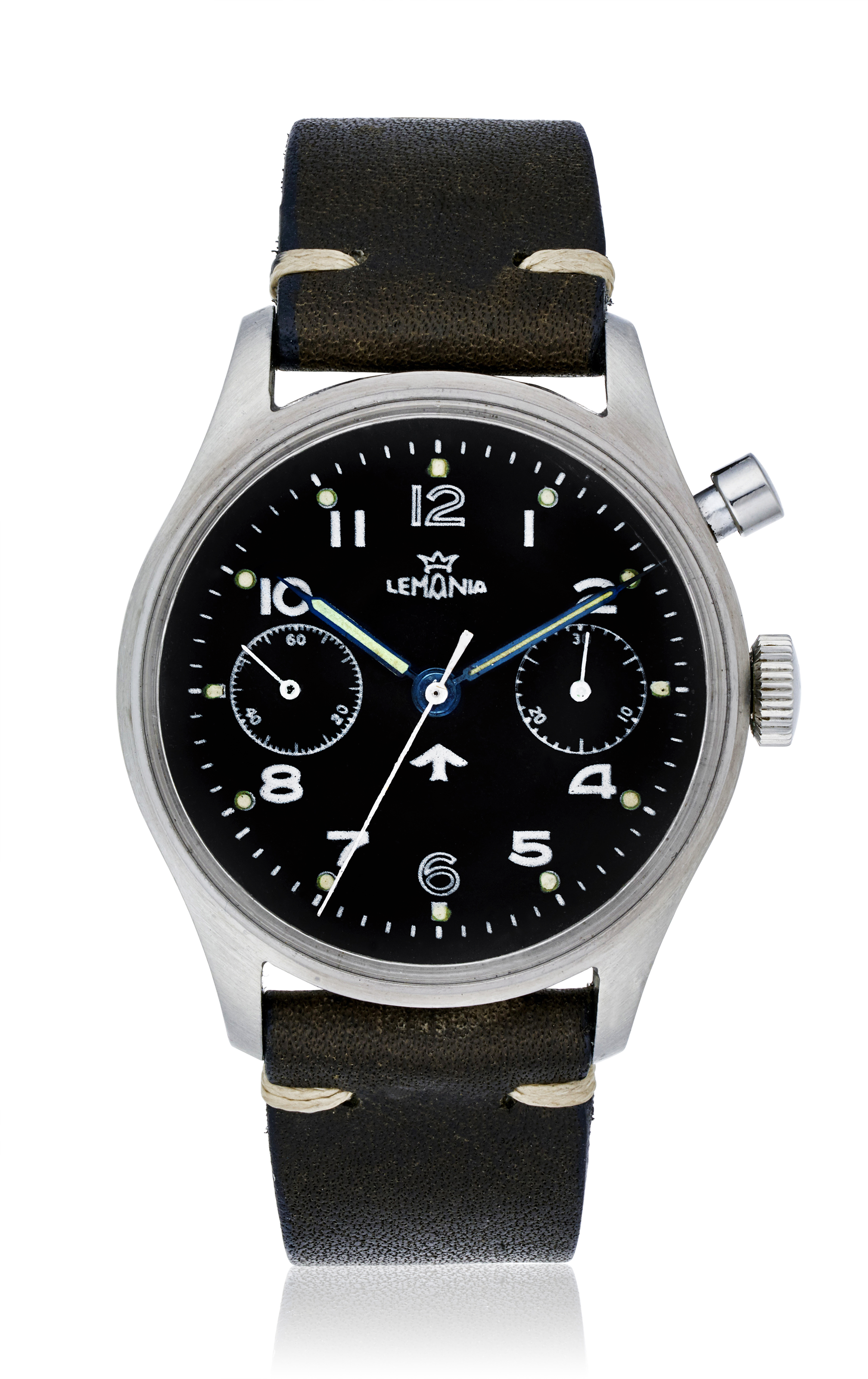 LEMANIA, MILITARY TWO BUTTON CHRONOGRAPH, 818