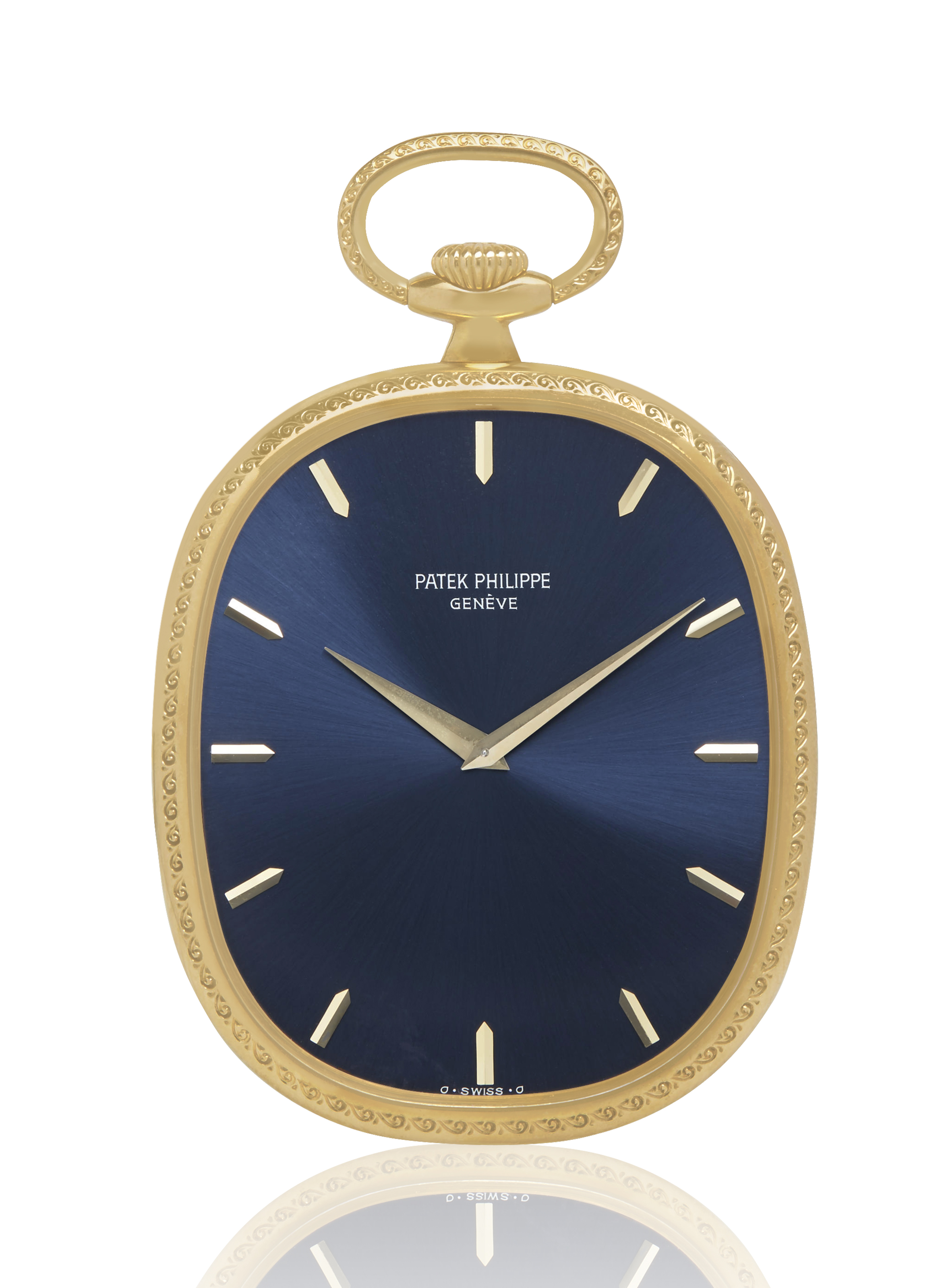 PATEK PHILIPPE, POCKET WATCH WITH ENGRAVED BACK, ELLIPSE MODEL