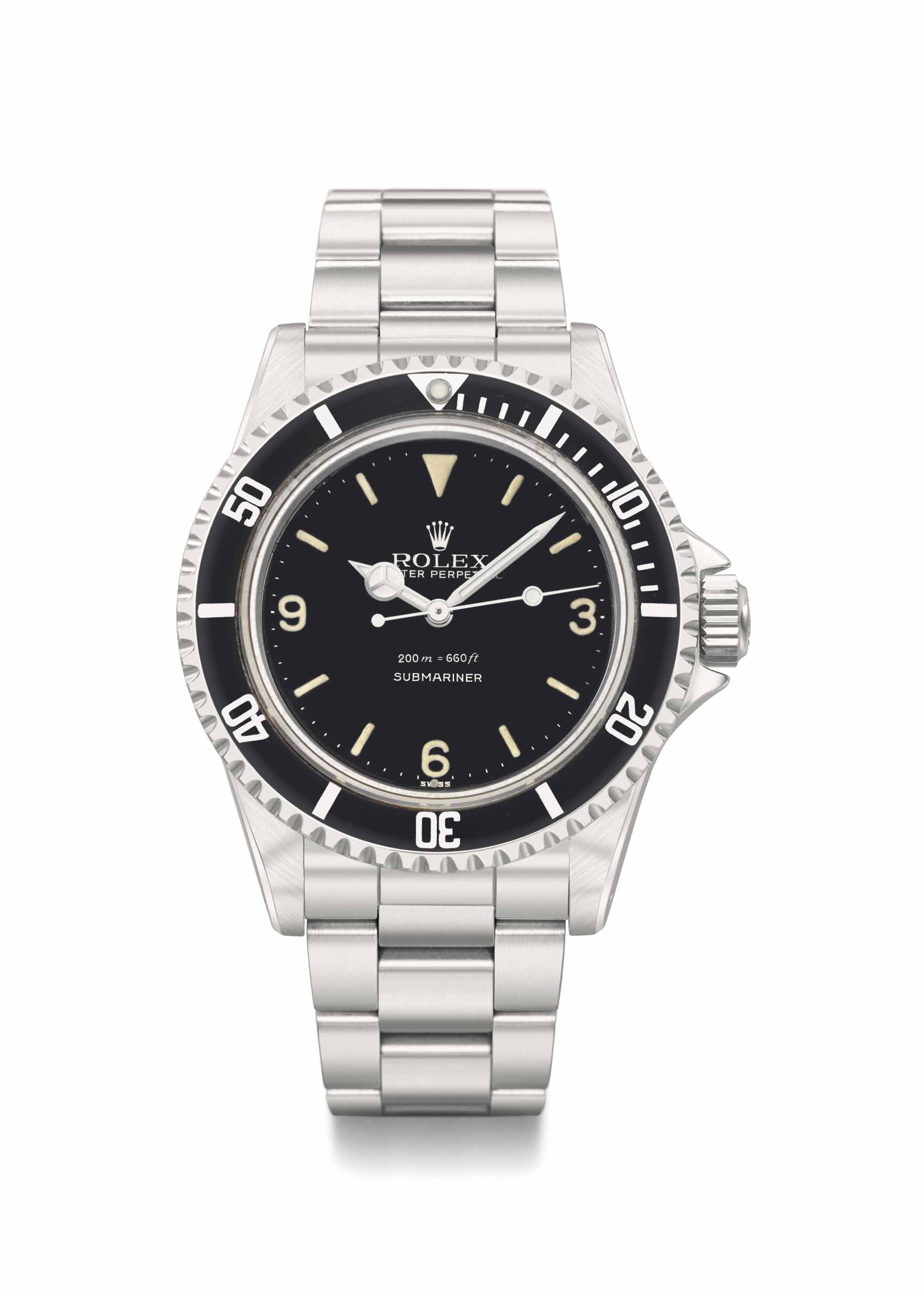 Rolex. A very rare stainless steel automatic wristwatch with sweep