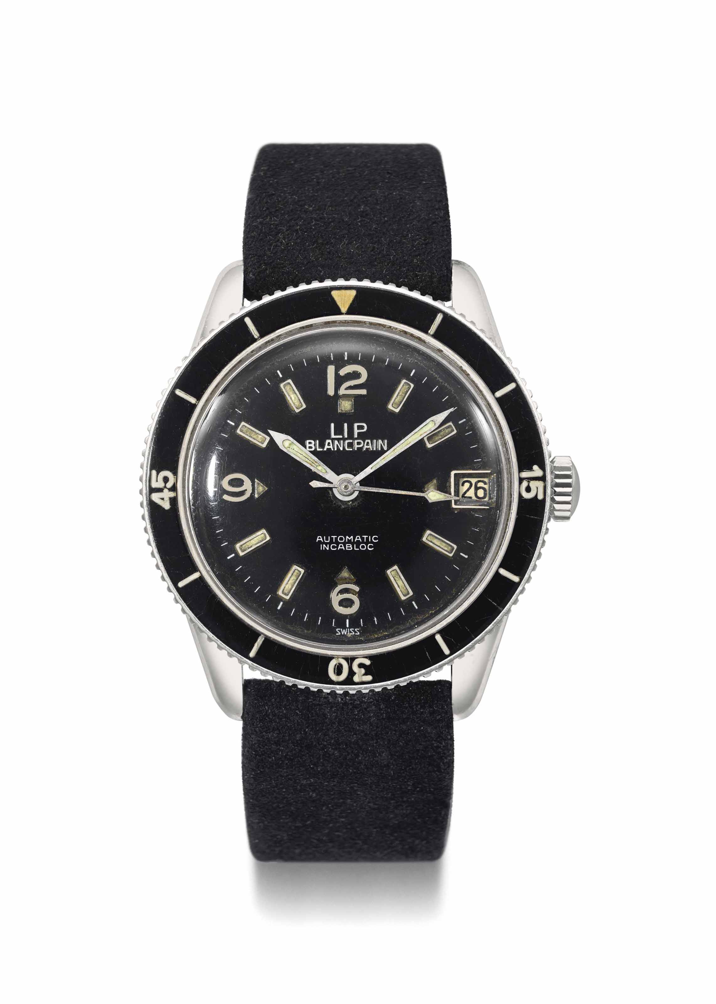 Blancpain. A rare and large stainless steel automatic diver's ...