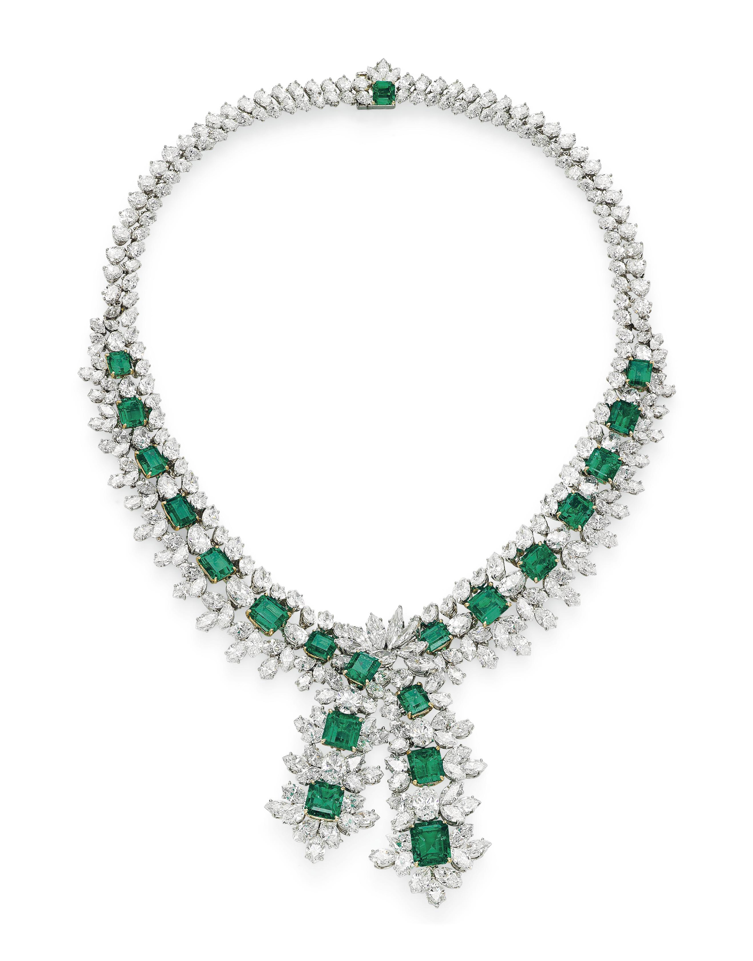 AN EMERALD AND DIAMOND NECKLACE | Christie's