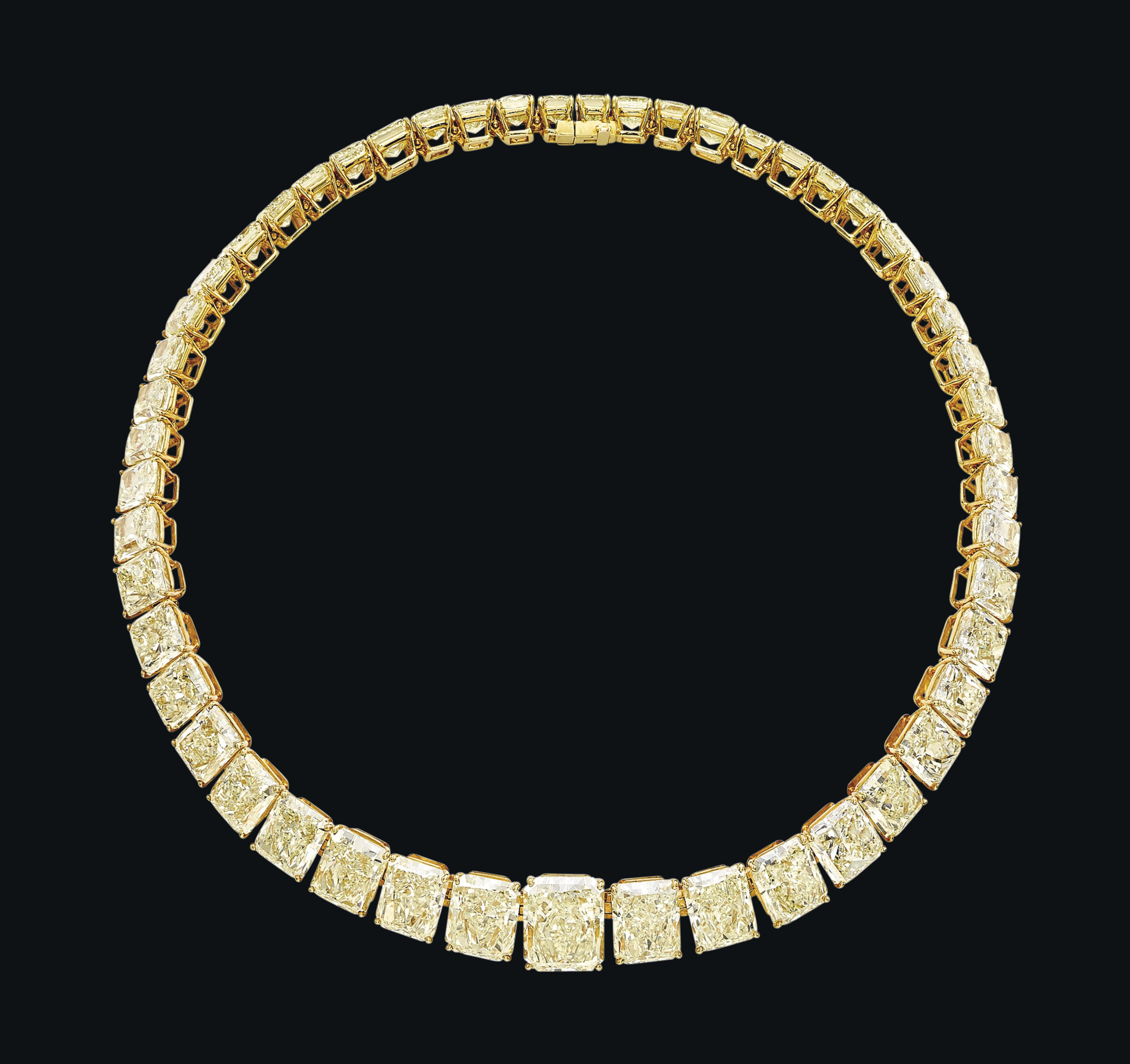 A COLOURED DIAMOND RIVIÈRE NECKLACE Christie's