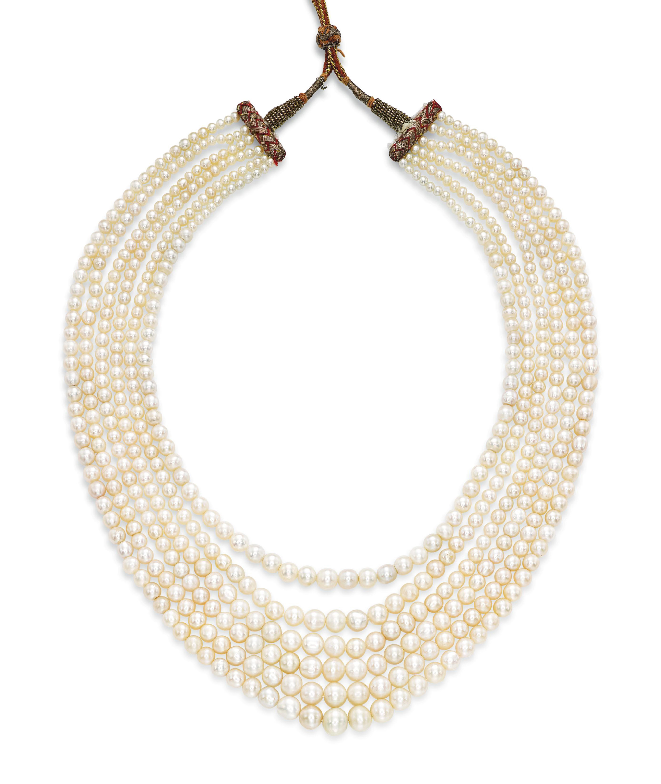 A SIXSTRAND NATURAL PEARL NECKLACE Christie's