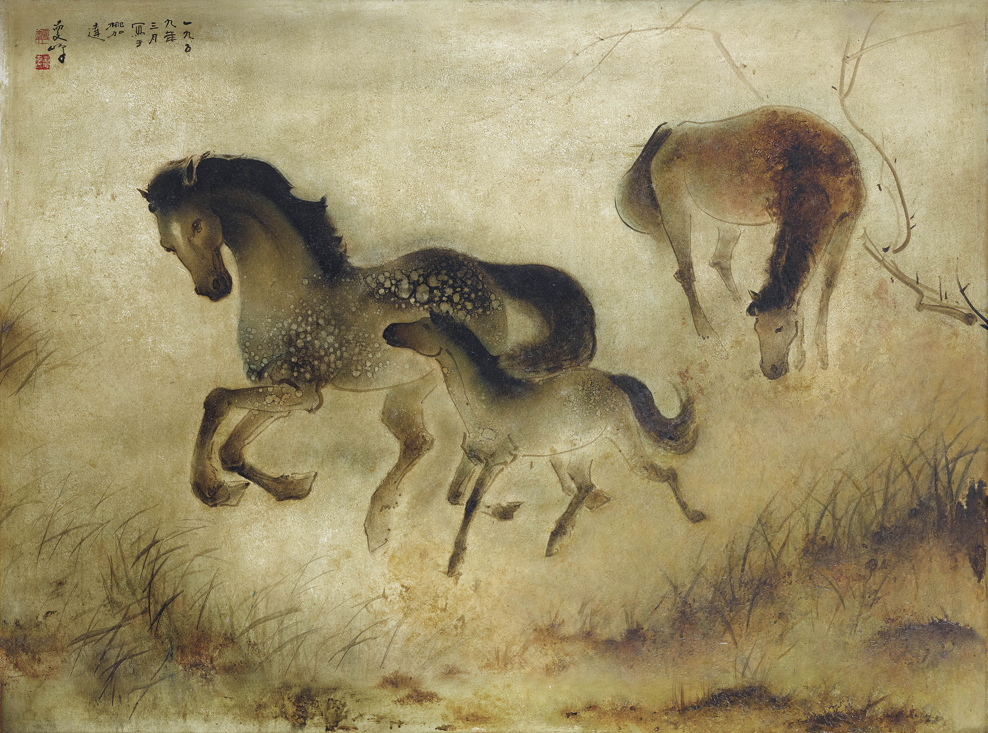 LEE MAN FONG (INDONESIA, 1913-1988), THREE HORSES | Christie's