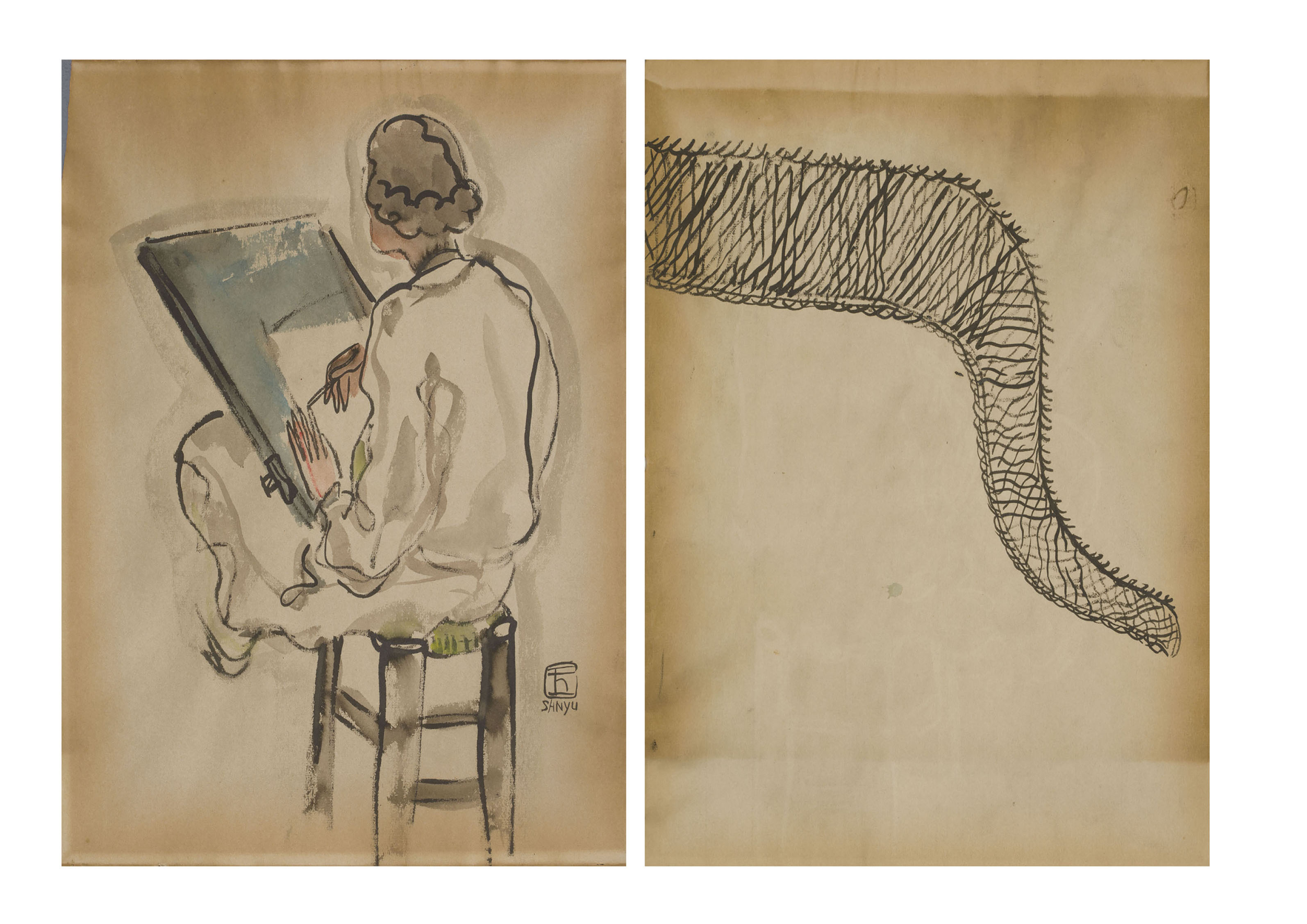 ELEVE A LA GRANDE CHAUMIERE, DE DOS (STUDENT AT THE GRANDE CHAUMIERE, BACK) & UNTITLED