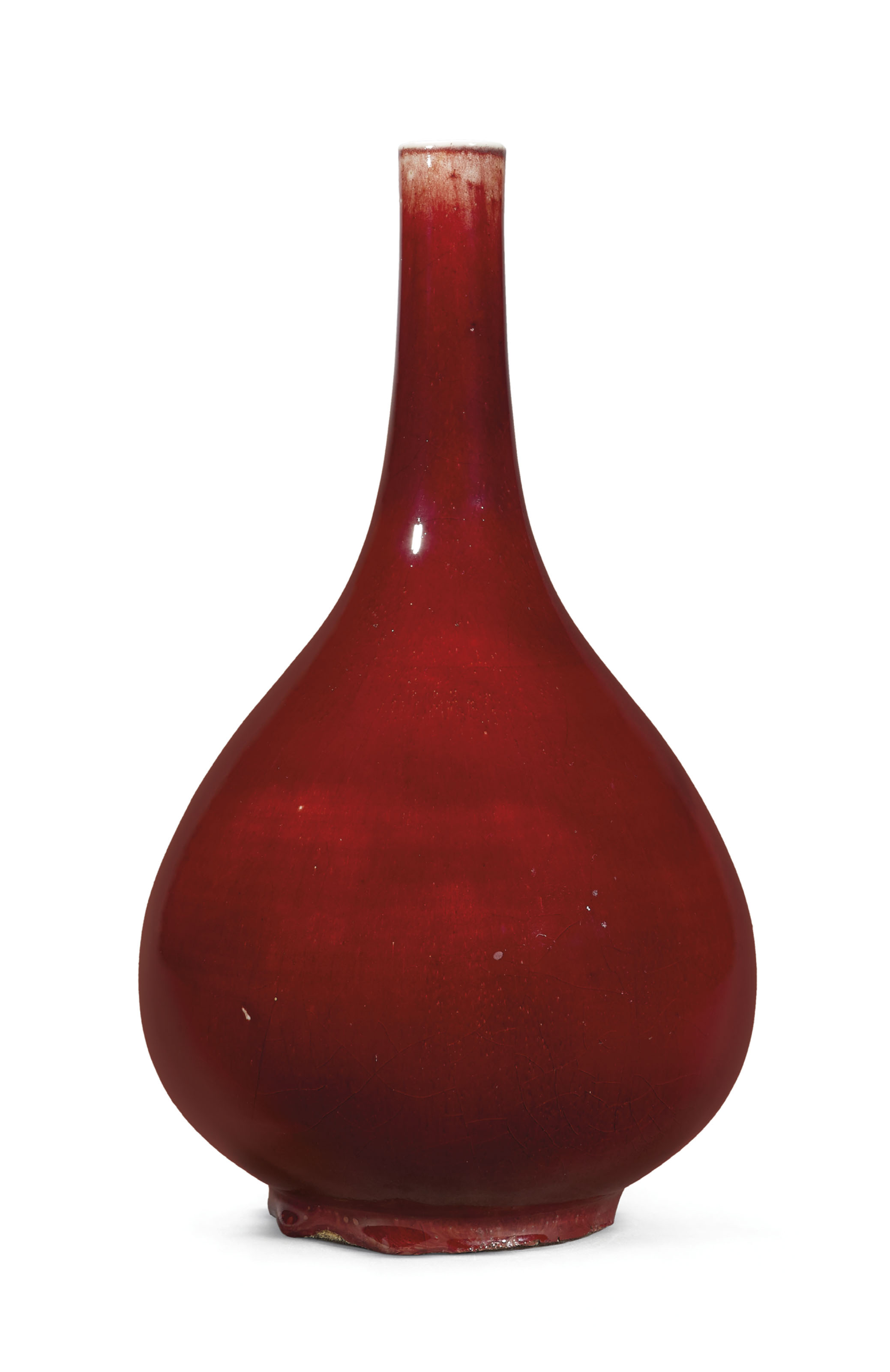 A RED-GLAZED BOTTLE VASE, QING DYNASTY, 18TH CENTURY | Christies