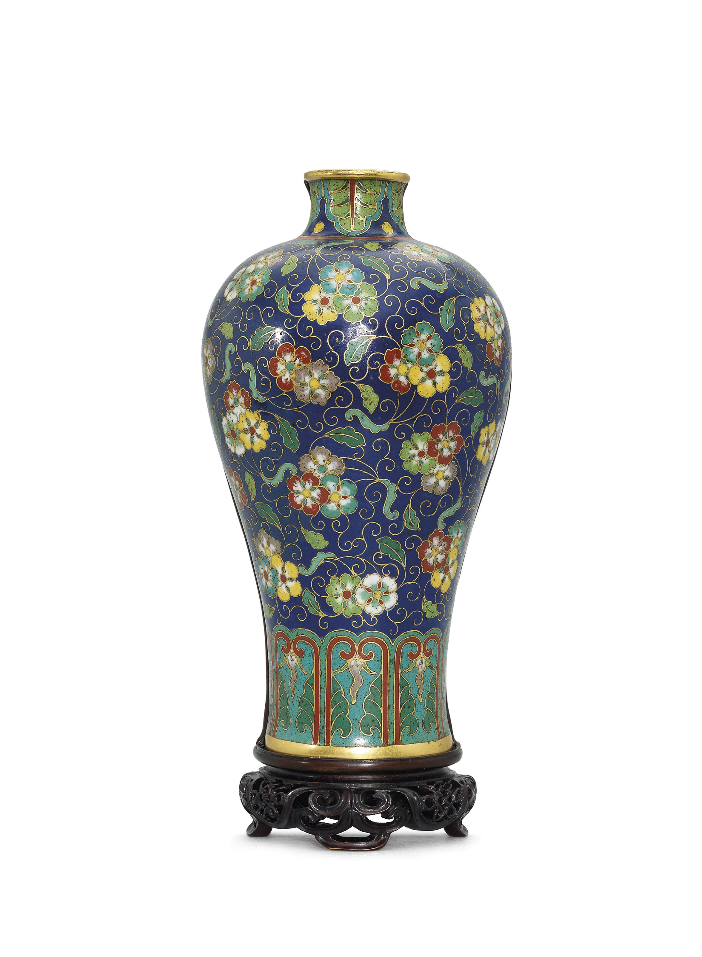 A CLOISONNE ENAMEL MEIPINGFORM WALL VASE , QIANLONG PERIOD (17361795
