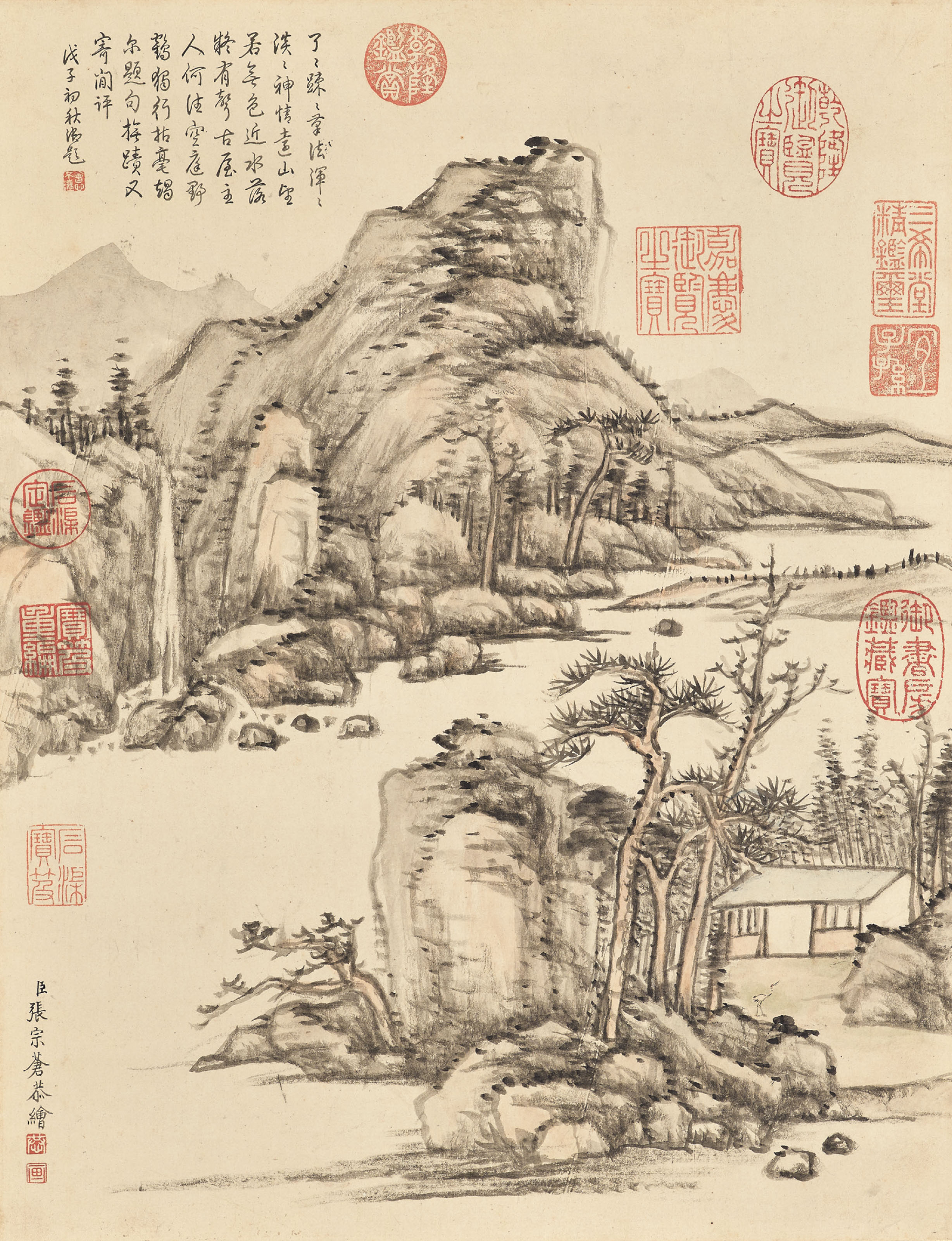 清 张宗苍 虚斋鹤梦 浅绛纸本 立轴。估价：3,000,000—5,000,000港元/390,000—650,000美元。佳士得香港将于11月28日举行的「中国古代书画」拍卖呈献此拍品。