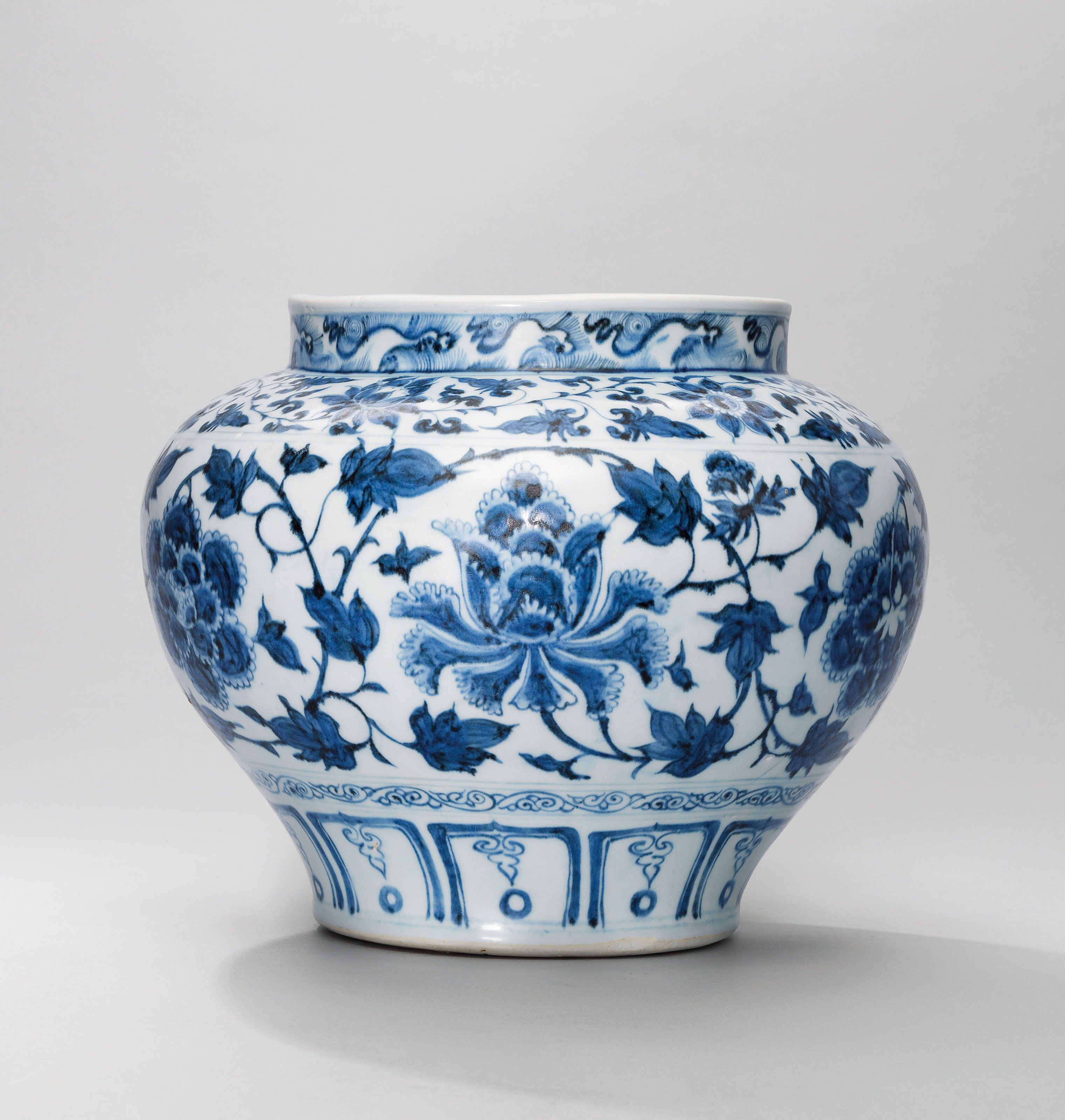 骨董品   元青花纏枝蓋缶 骨董品 元青花纏枝蓋缶