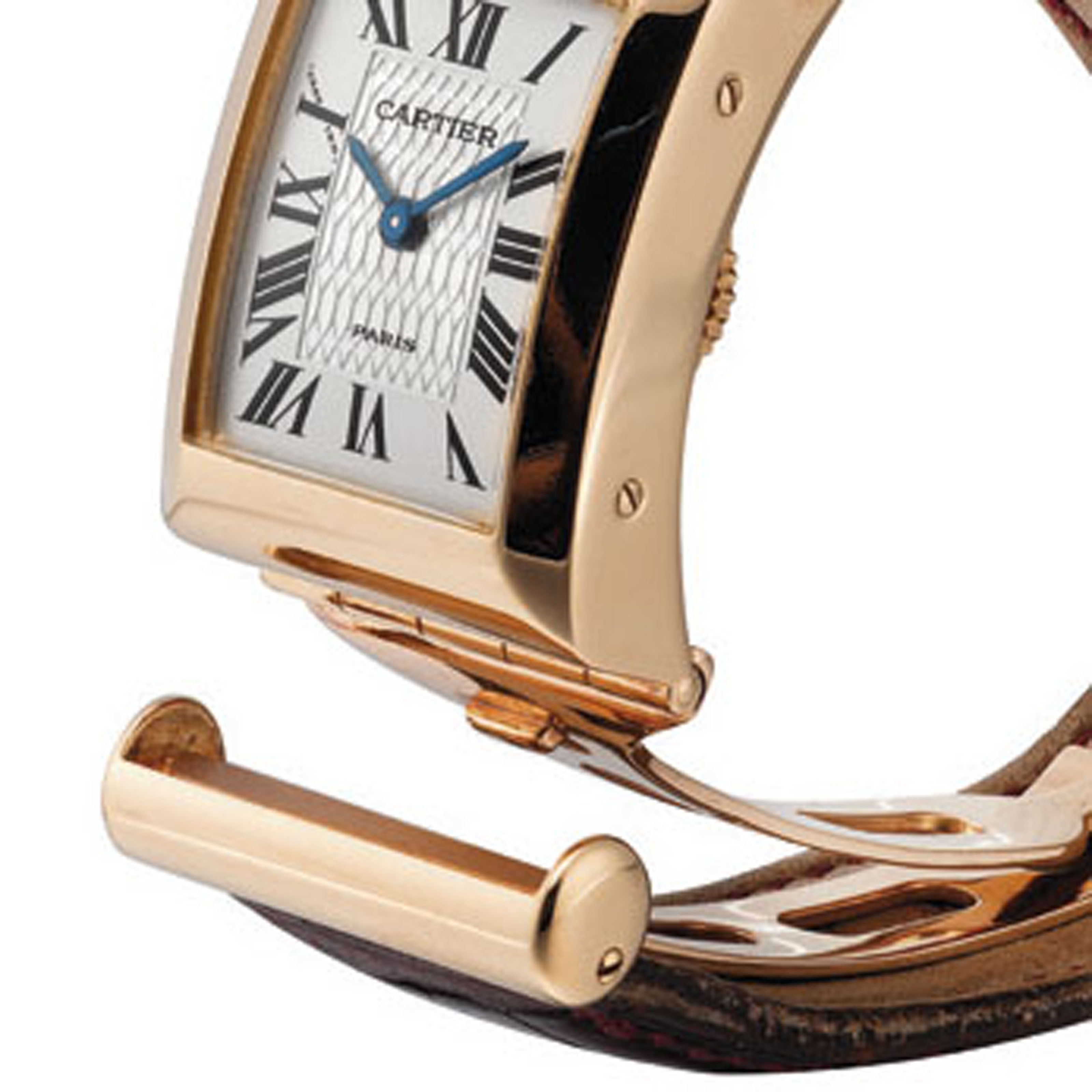 CARTIER. A FINE AND RARE 18K GOLD LIMITED EDITION RECTANGULAR DRIVER'S
