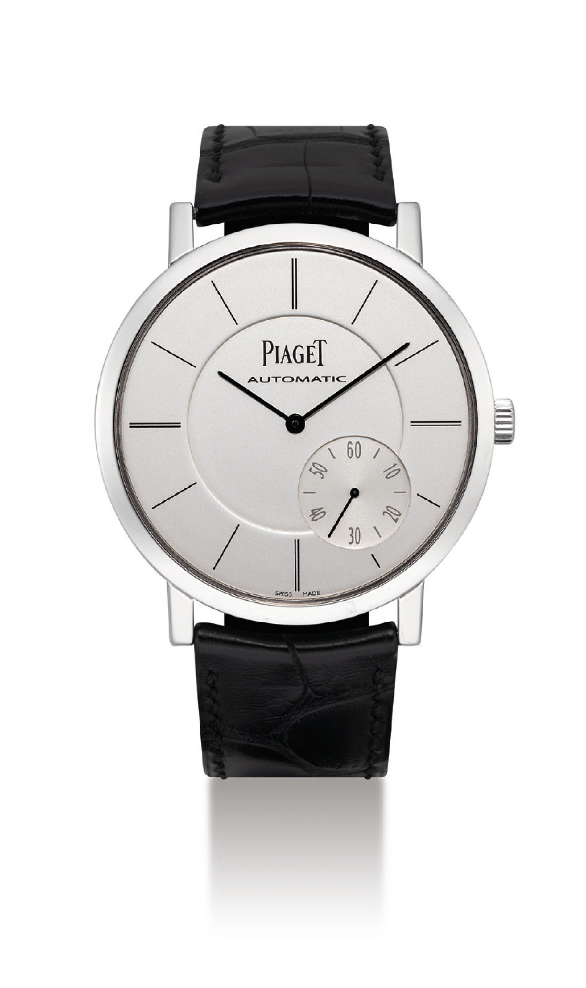 PIAGET. A FINE AND LARGE 18K WHITE GOLD AUTOMATIC WRISTWATCH SIGNED PIAGET ALTIPLANO MODEL REF. P10697 CASE NO. P10594 AND 1 043 159 CIRCA 2008 Christie s