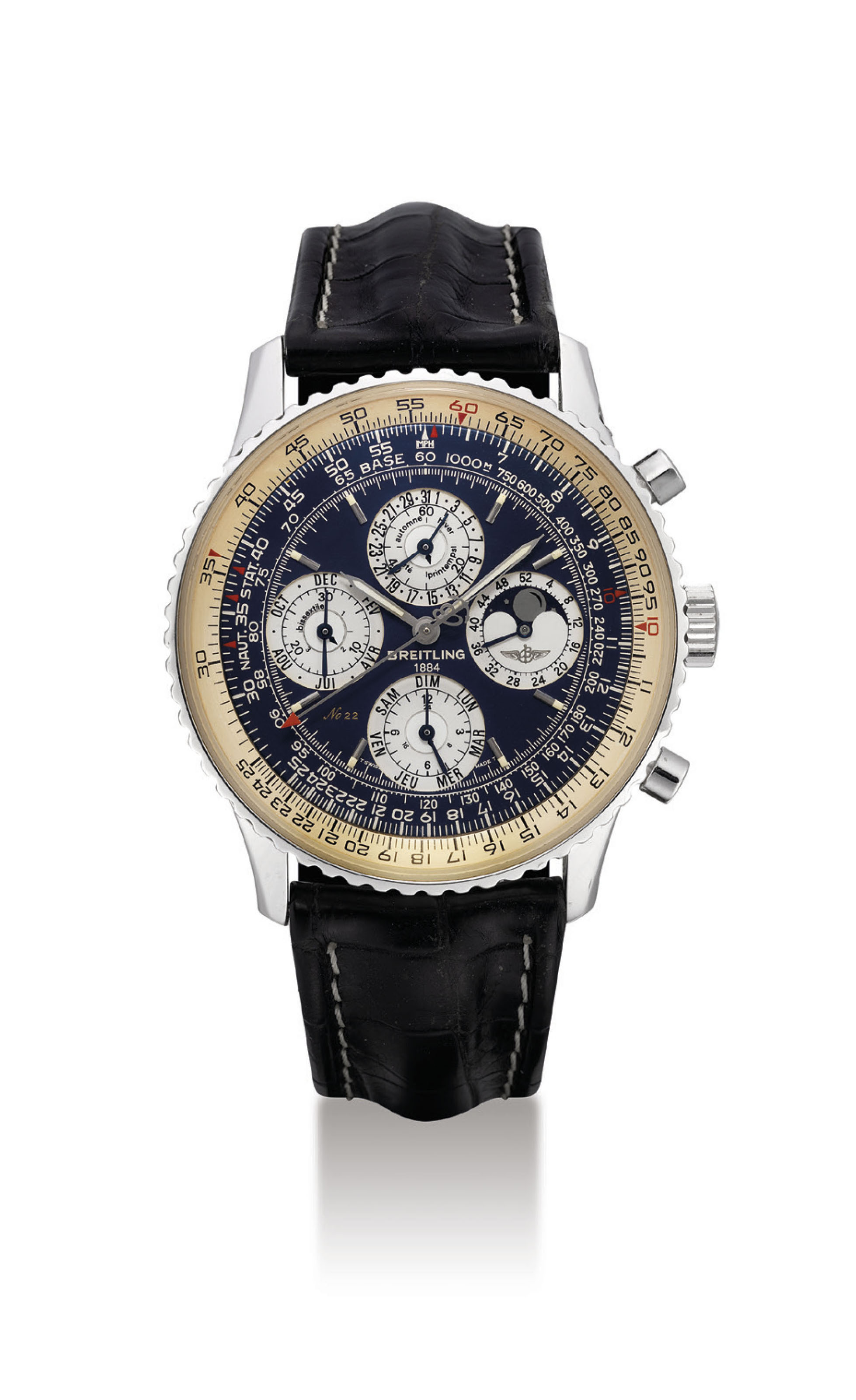 BREITLING. A FINE 18K WHITE GOLD LIMITED EDITION AUTOMATIC PERPETUAL