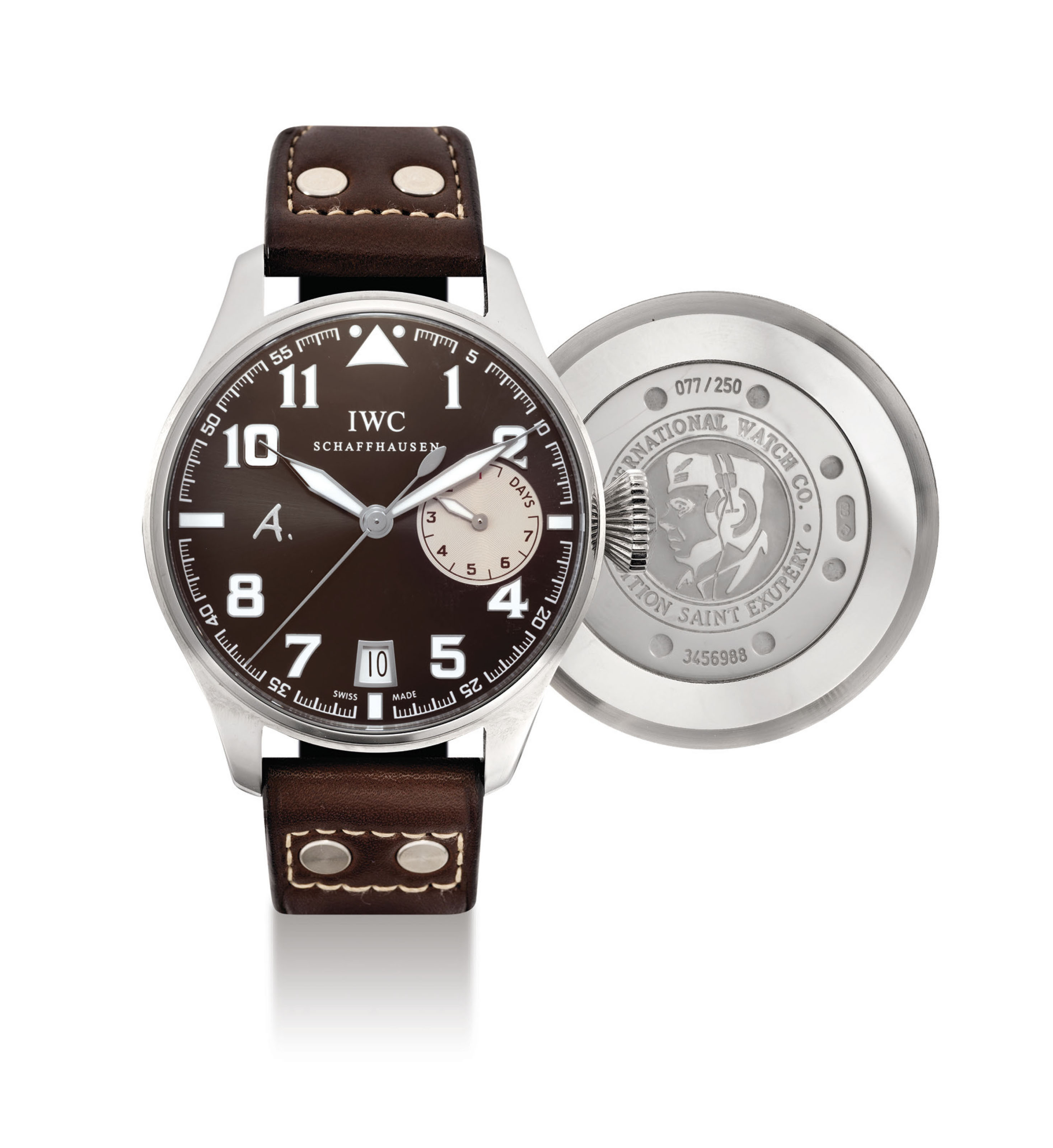 PIAGET. A FINE AND LARGE 18K WHITE GOLD AUTOMATIC WRISTWATCH