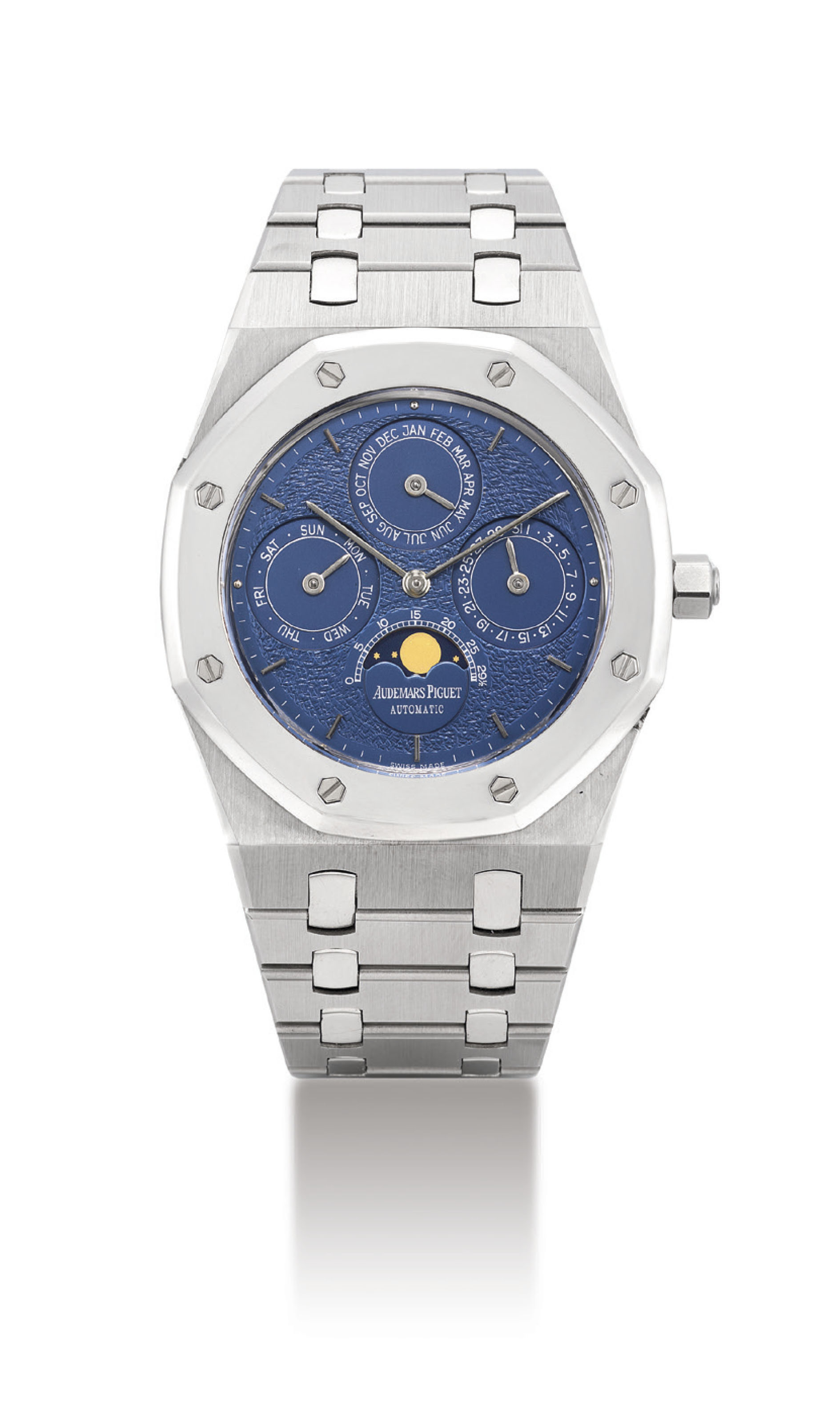 AUDEMARS PIGUET. A FINE AND VERY RARE PLATINUM AND STAINLESS STEEL