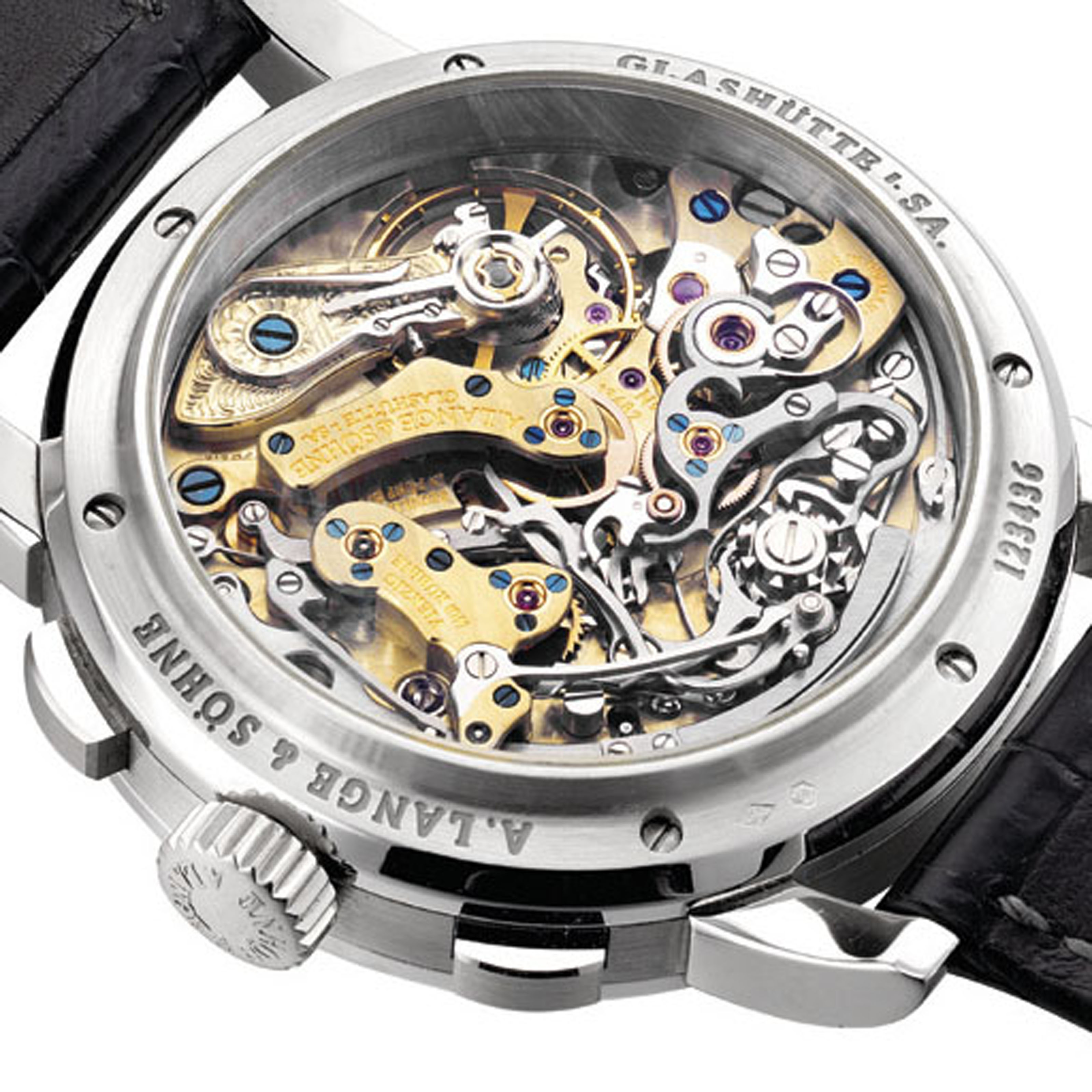 A. LANGE & SÖHNE. A FINE PLATINUM FLYBACK CHRONOGRAPH WRISTWATCH WITH OVERSIZED DATE , SIGNED A