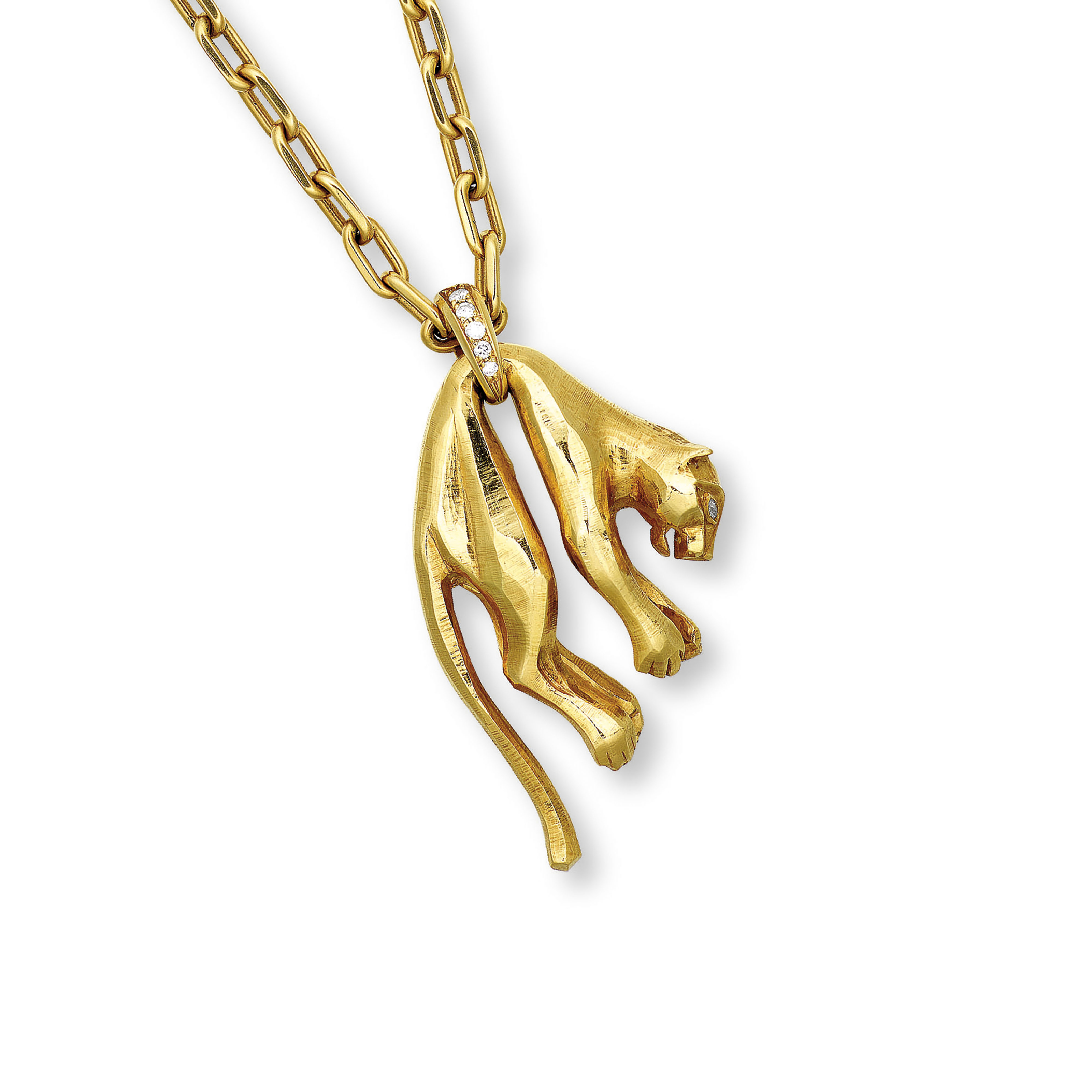 A DIAMOND AND GOLD 'PANTHÃREâ PENDANT NECKLACE, BY CARTIER | Christie's