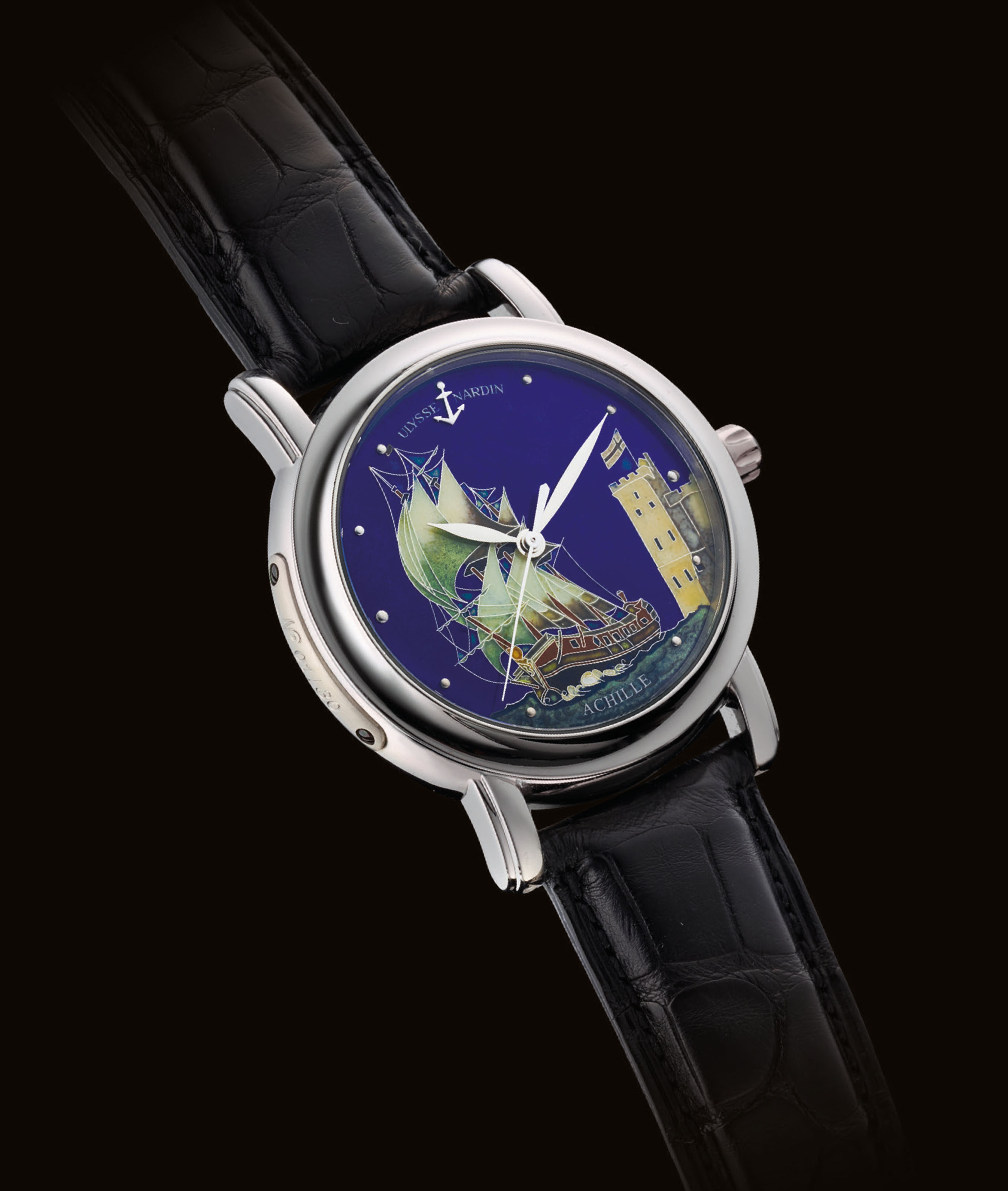 ULYSSE NARDIN. A FINE AND RARE PLATINUM LIMITED EDITION AUTOMATIC