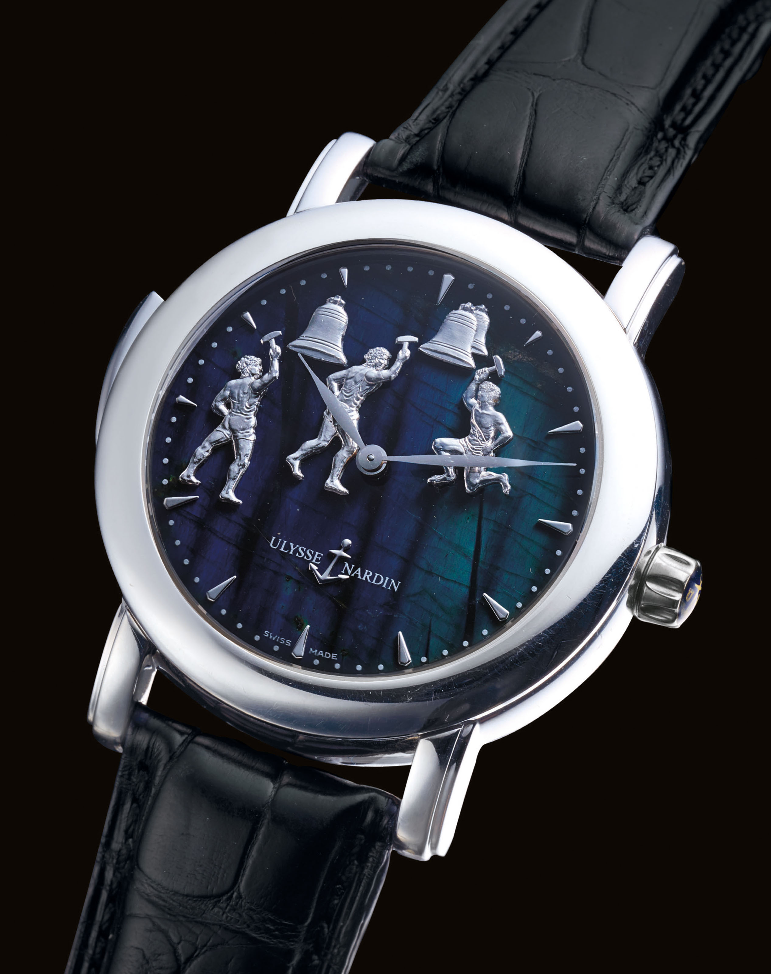 ULYSSE NARDIN. A VERY FINE AND RARE PLATINUM MINUTE REPEATING