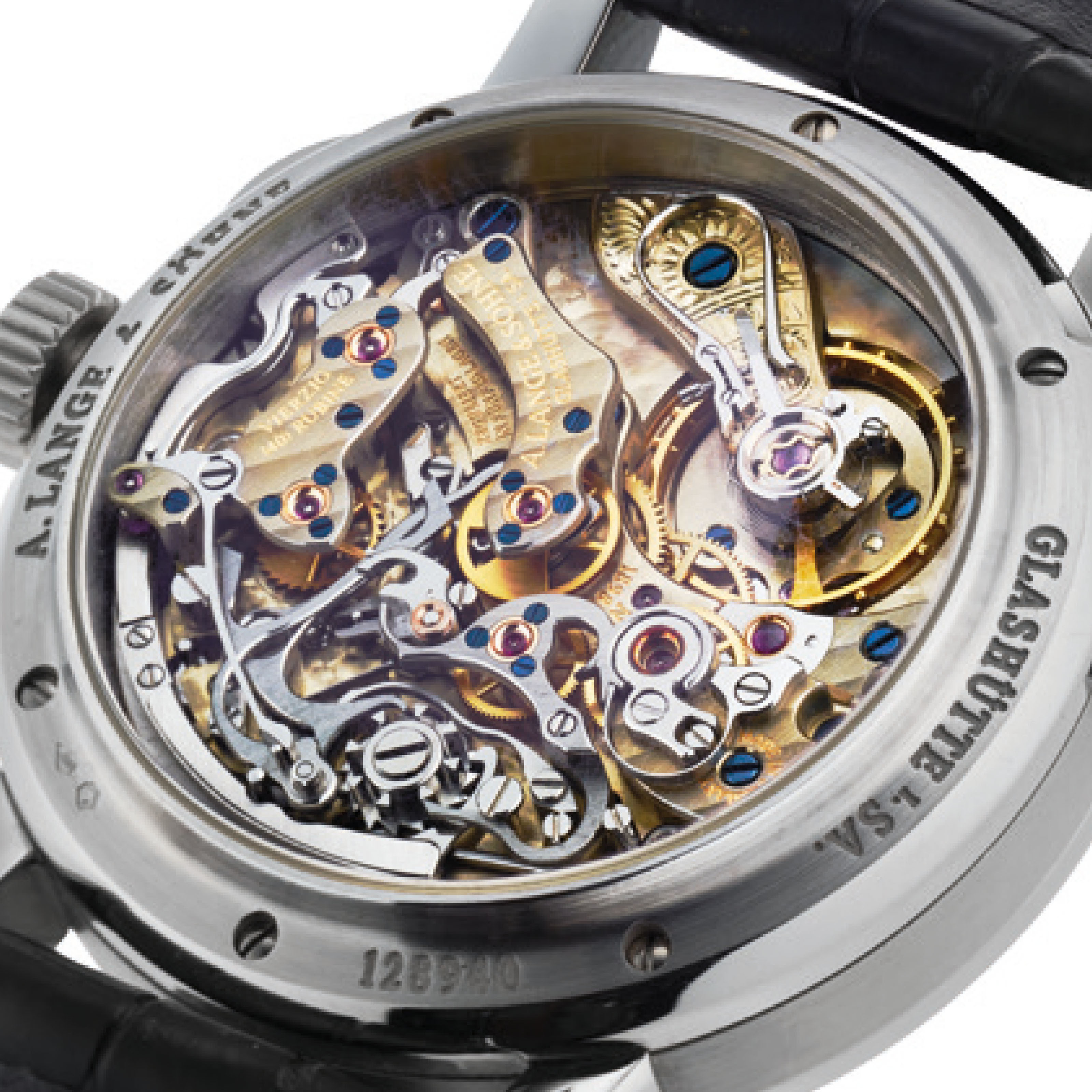 A Lange Sohne A Fine Platinum Flyback Chronograph Wristwatch With Oversized Date