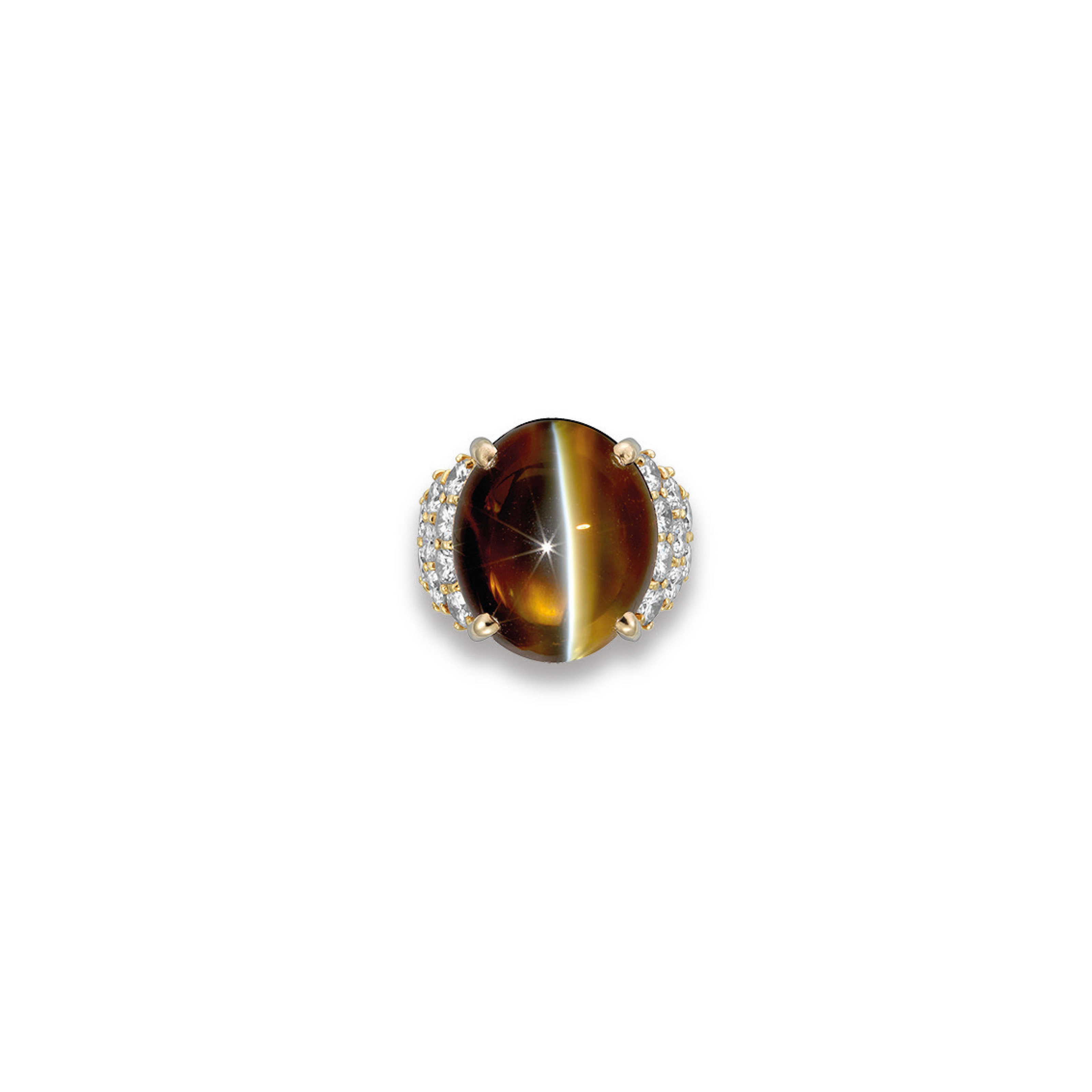 A Cat S Eye Chrysoberyl And Diamond Ring Ring Chrysoberyl