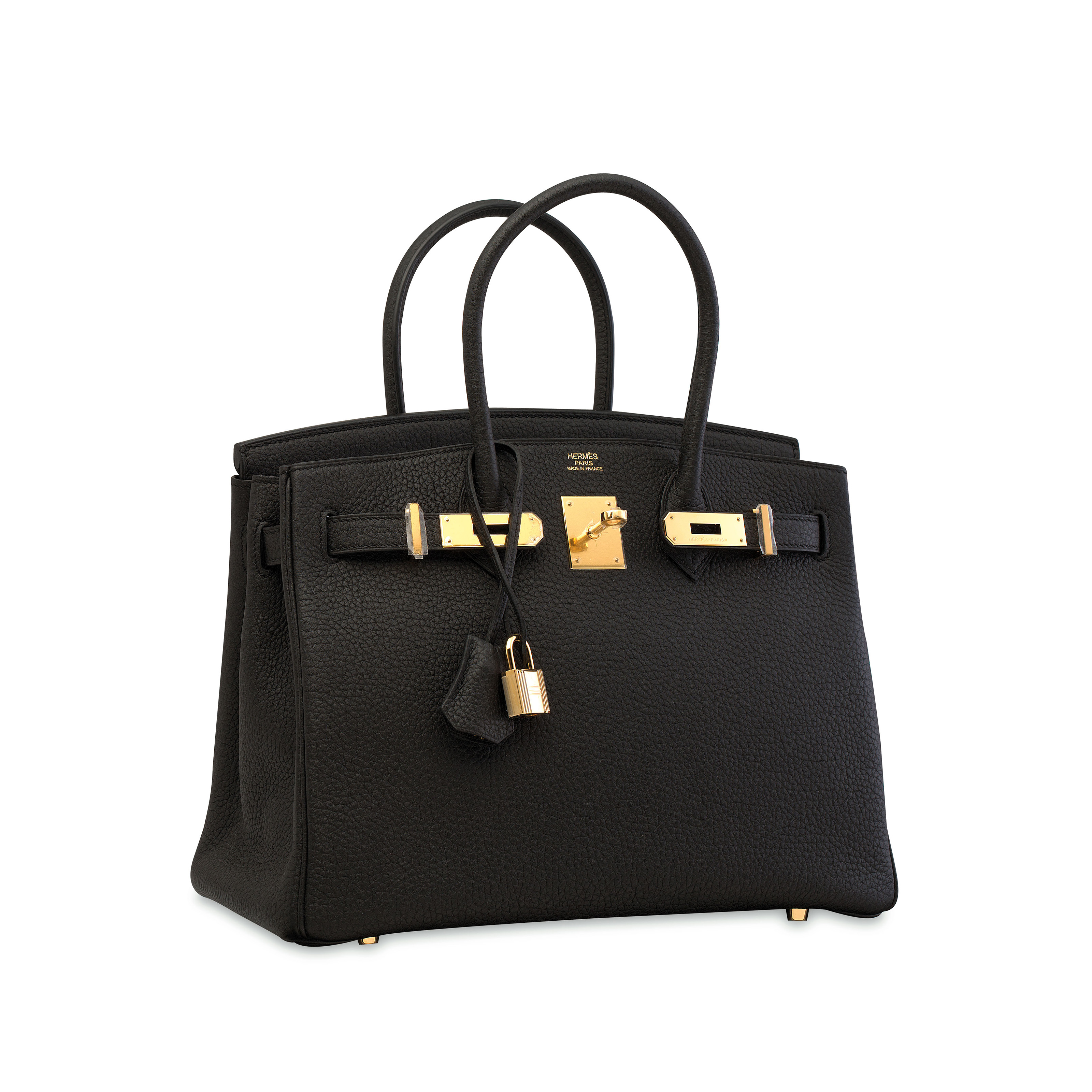 A BLACK TOGO LEATHER BIRKIN 30 WITH GOLD HARDWARE