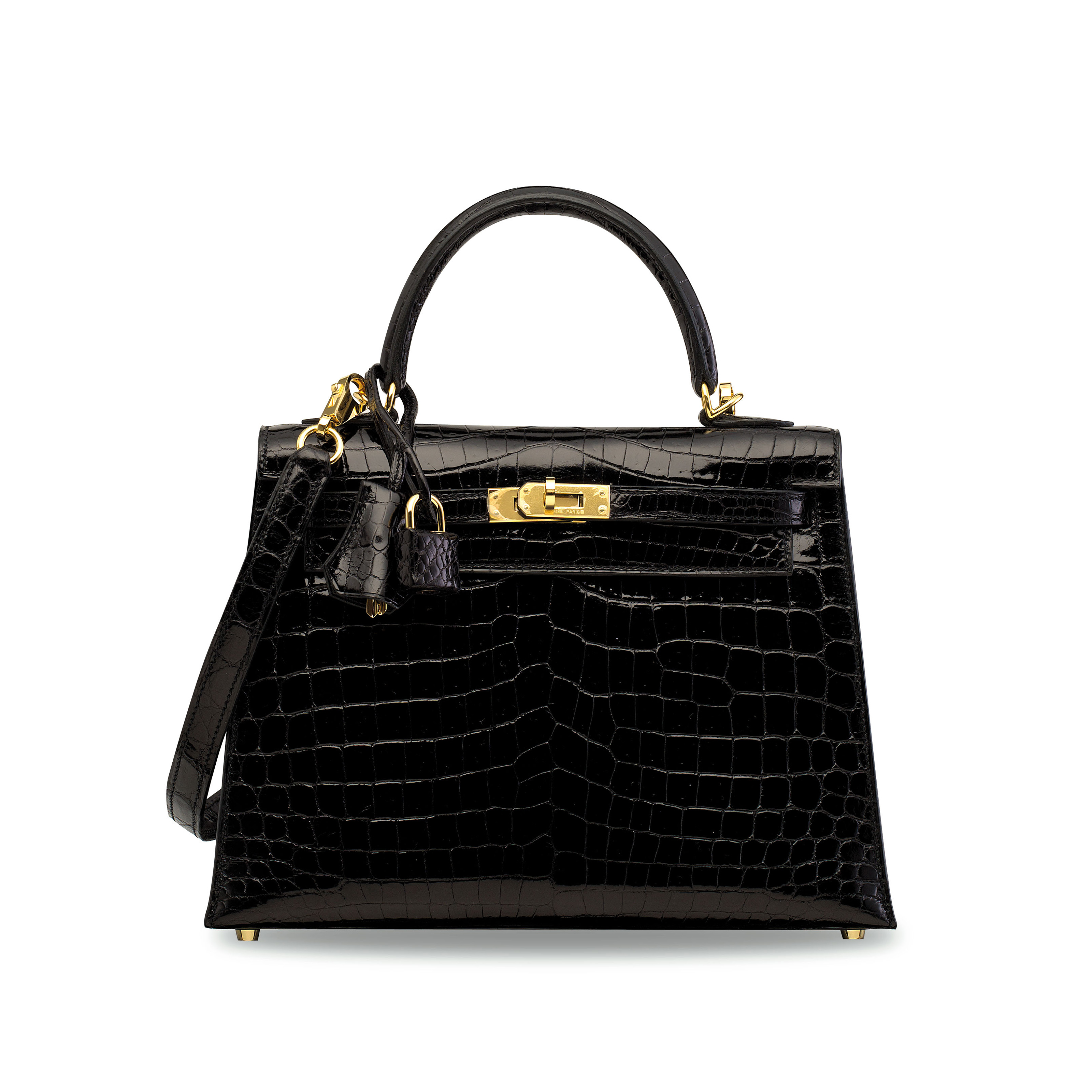 hermes kelly crocodile black