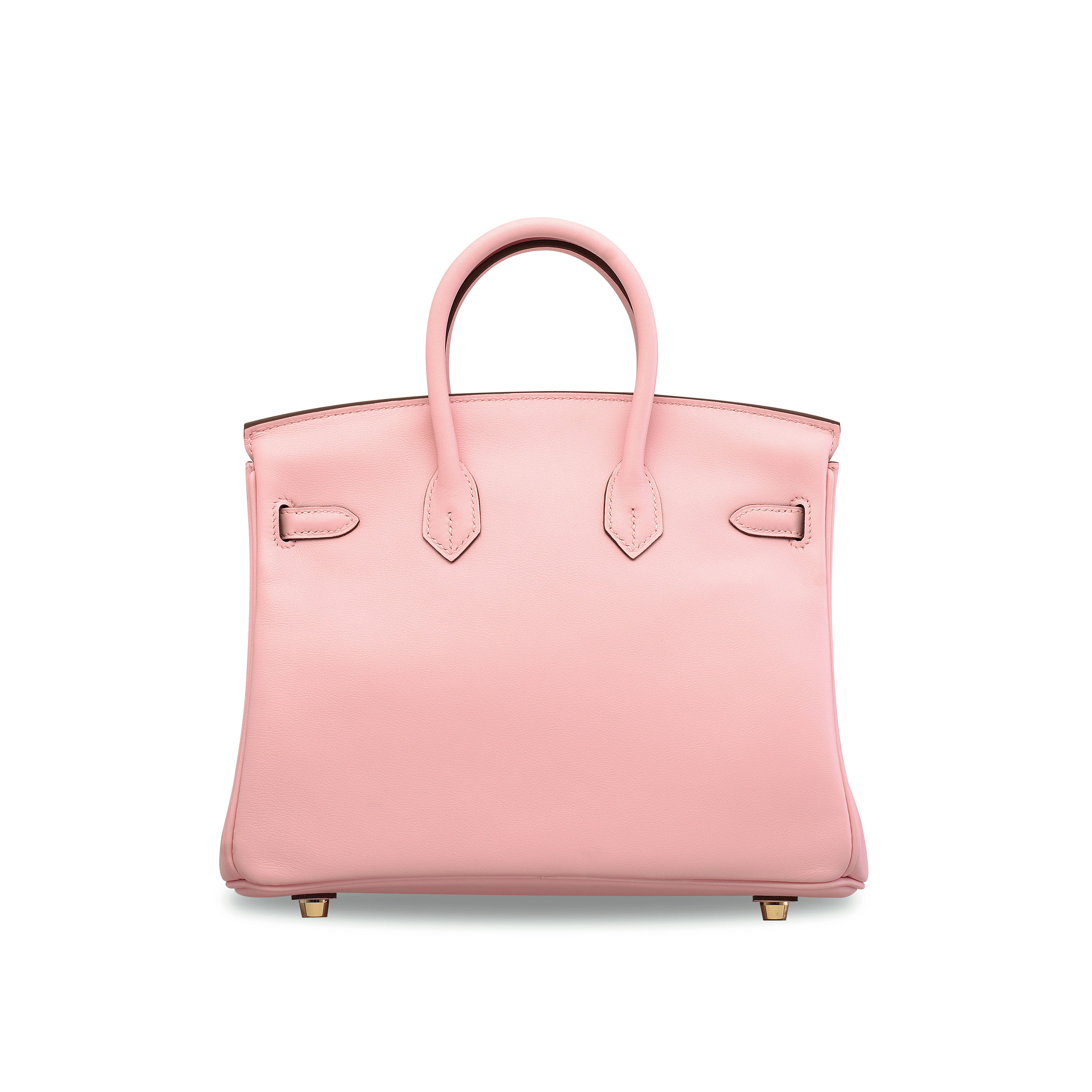A ROSE SAKURA SWIFT LEATHER BIRKIN 25 WITH GOLD HARDWARE