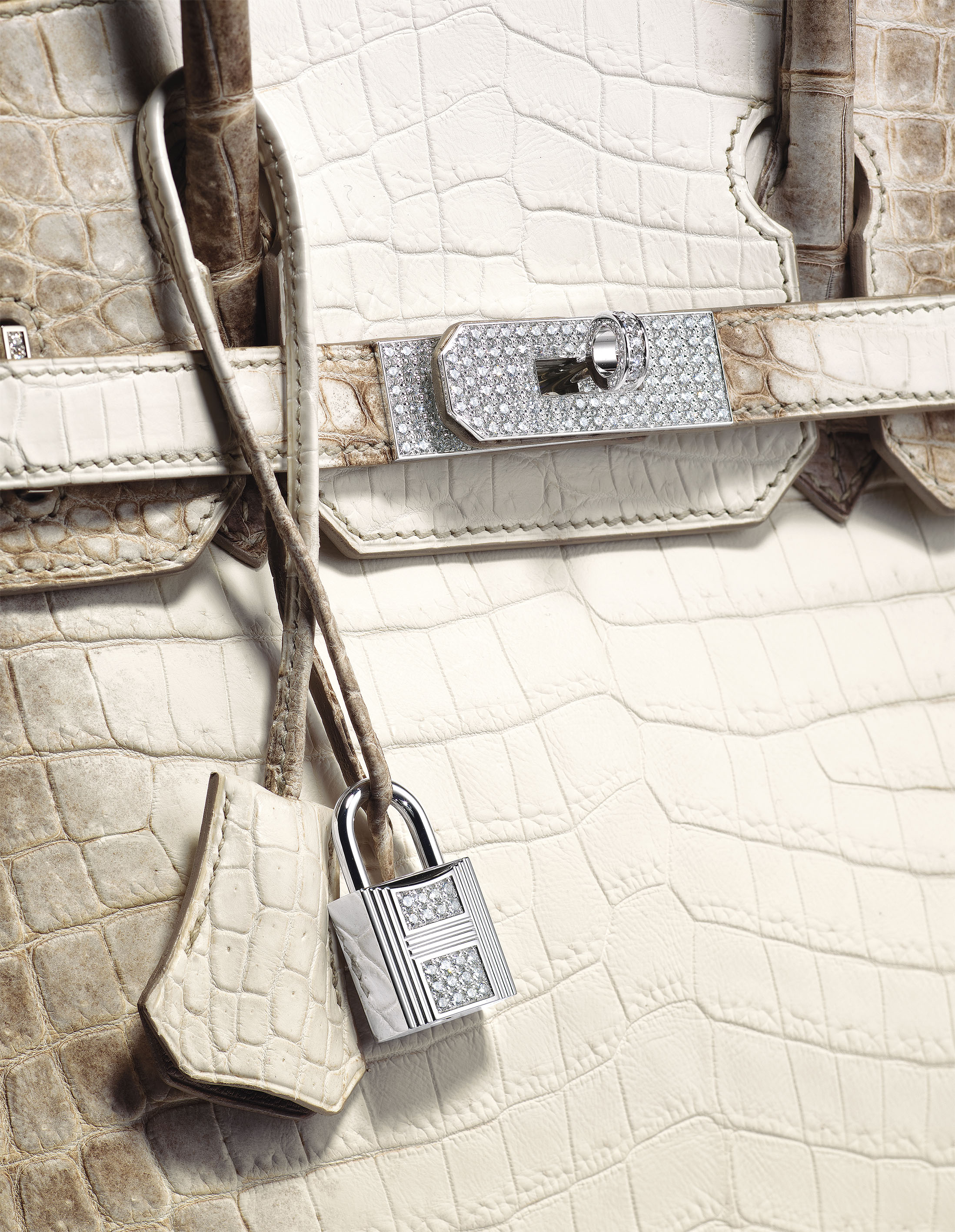 AN EXCEPTIONAL MATTE WHITE HIMALAYA NILOTICUS CROCODILE DIAMOND