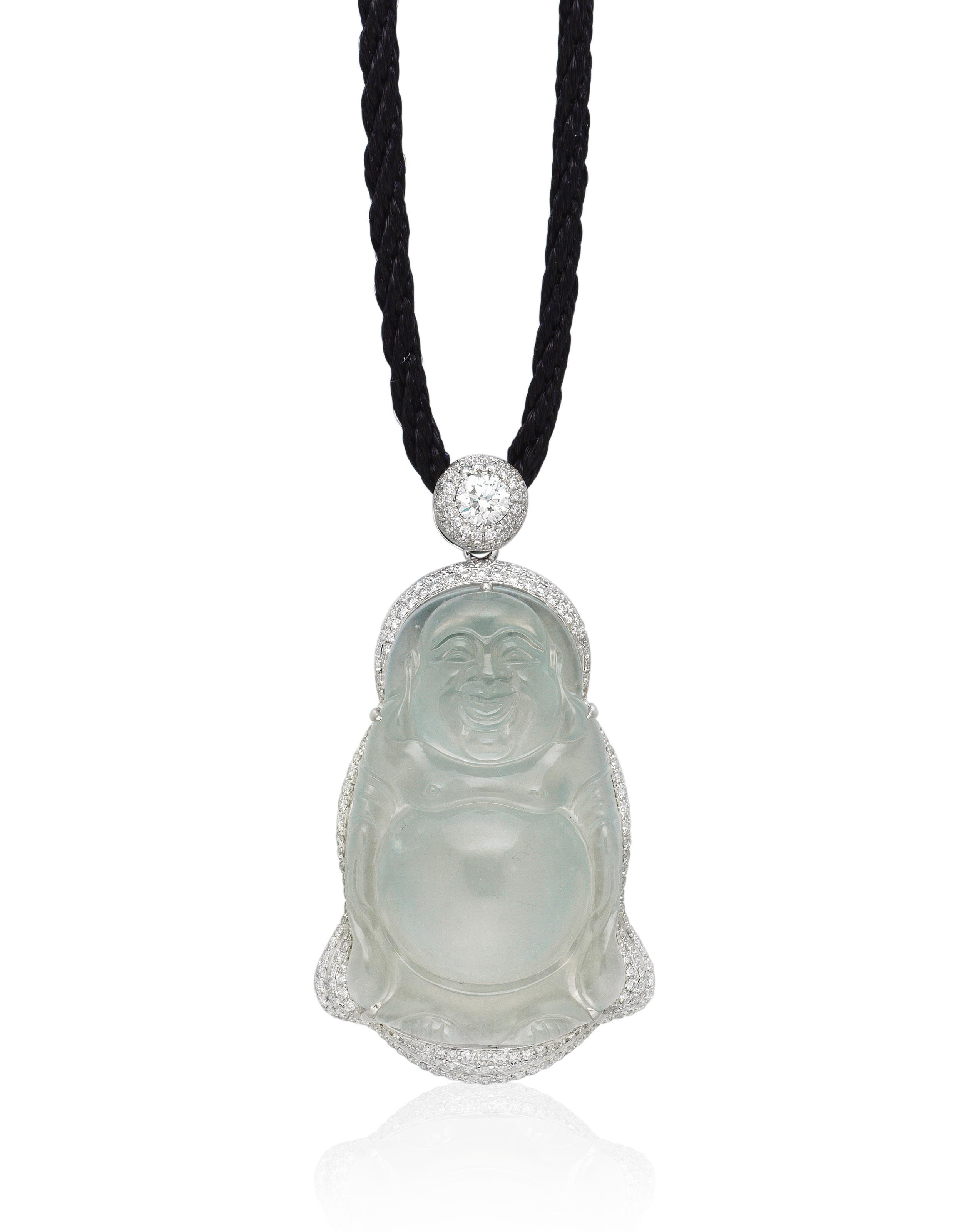 Laughing Buddha Necklace Laughing Necklace - Green Black Imitation Jade  Buddha Crystal Beaded Chain Buddha Pendant, image size:2476x3200