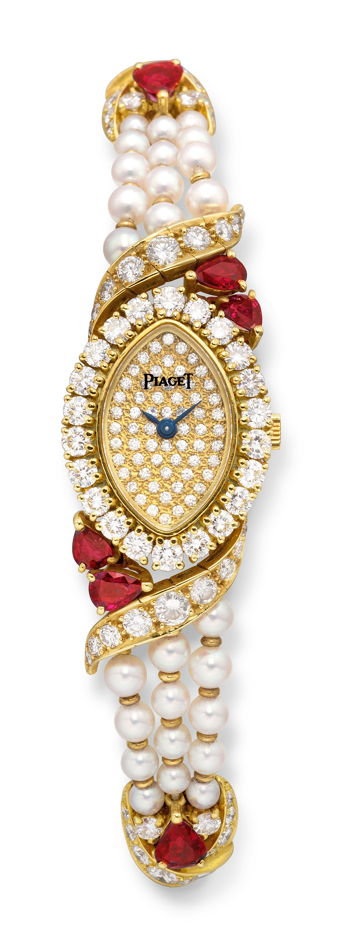 LADY’S NAVETTE-SHAPED BRACELET WATCH Ψ PIAGET