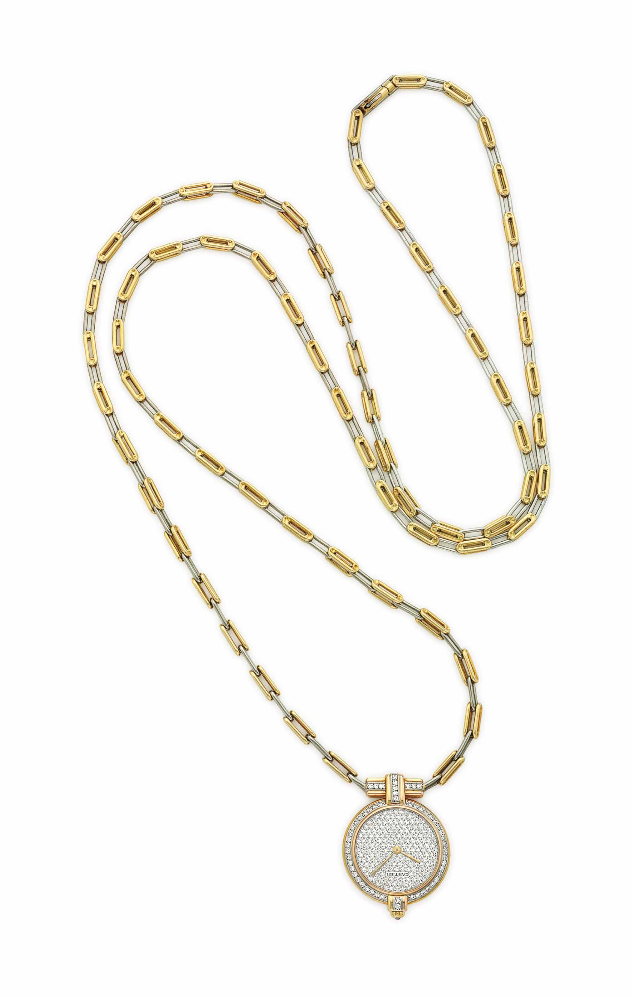 Gold watch necklace discount
