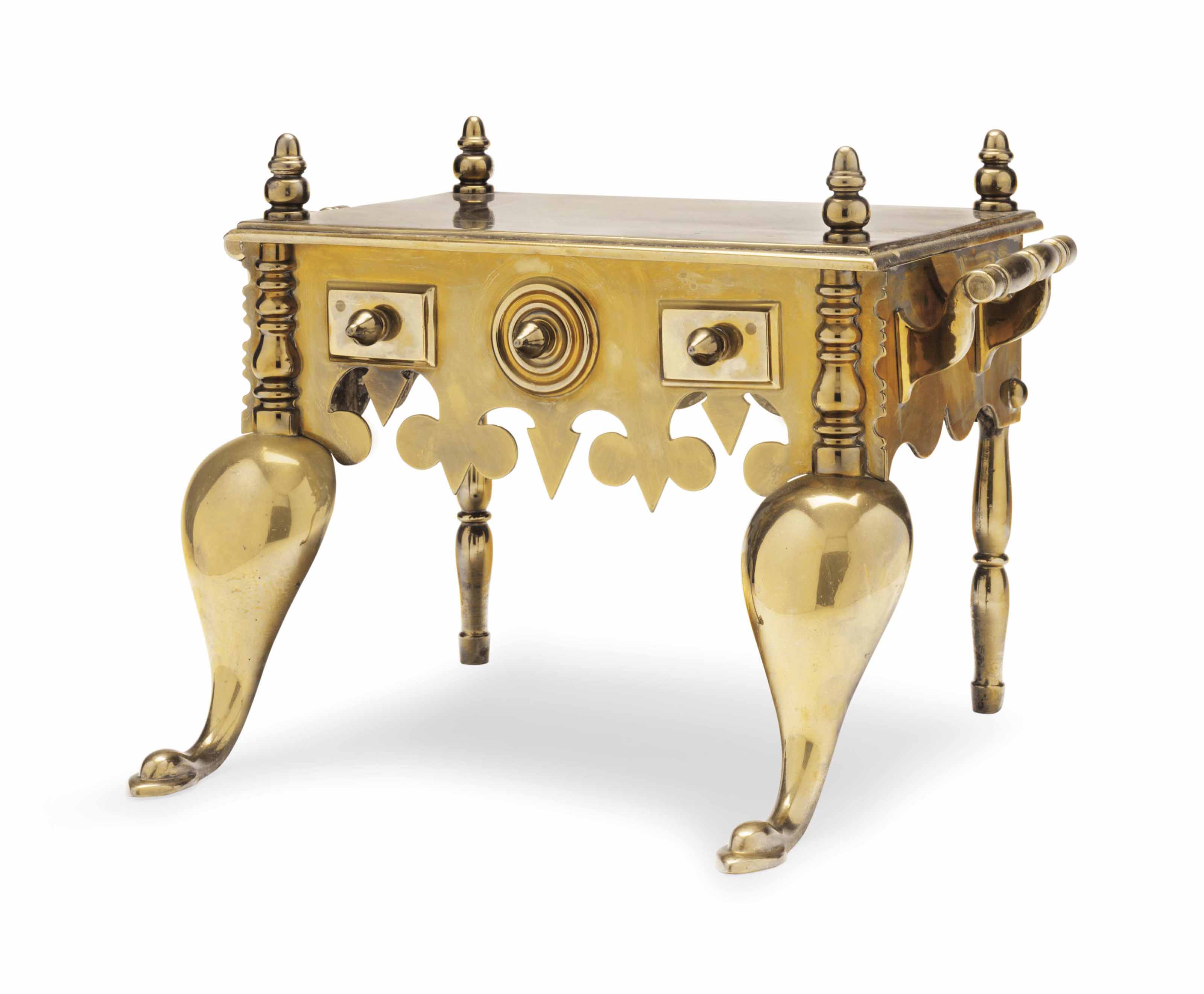 A LATE VICTORIAN BRASS FOOTMAN , LATE 19TH CENTURY/ EARLY 20TH CENTURY