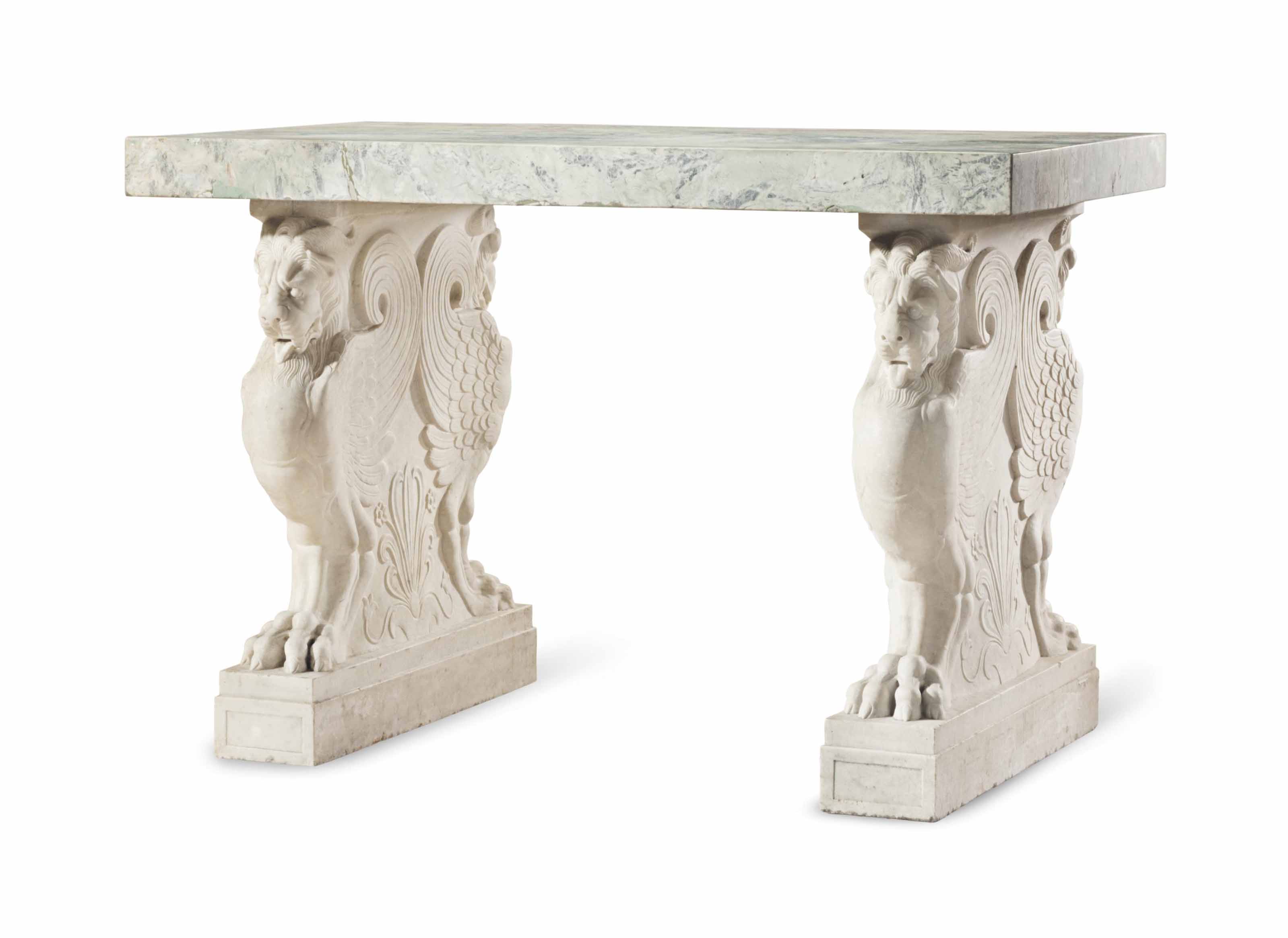 AN ITALIAN MARMO LUNENSE AND WHITE MARBLE CENTER TABLE ...