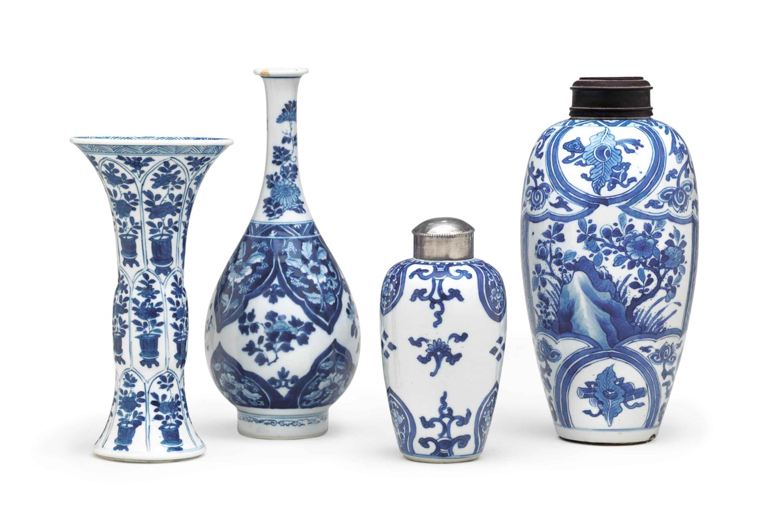 FOUR CHINESE BLUE AND WHITE VASES, KANGXI PERIOD (16621722) Christie's
