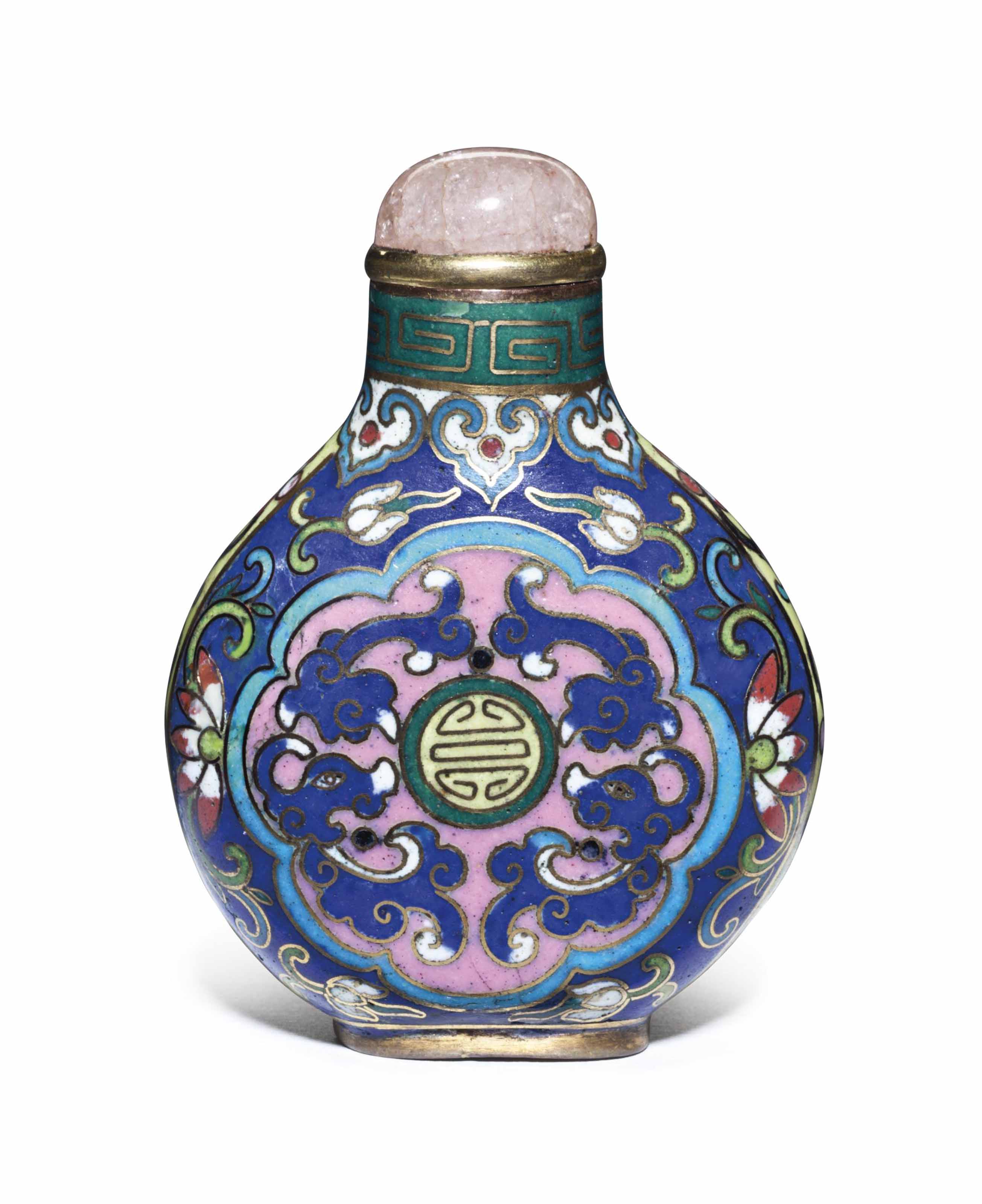 清道光御製琺瑯彩蟈蟈紋鼻煙壺礬紅四字篆書款, IMPERIAL, JINGDEZHEN