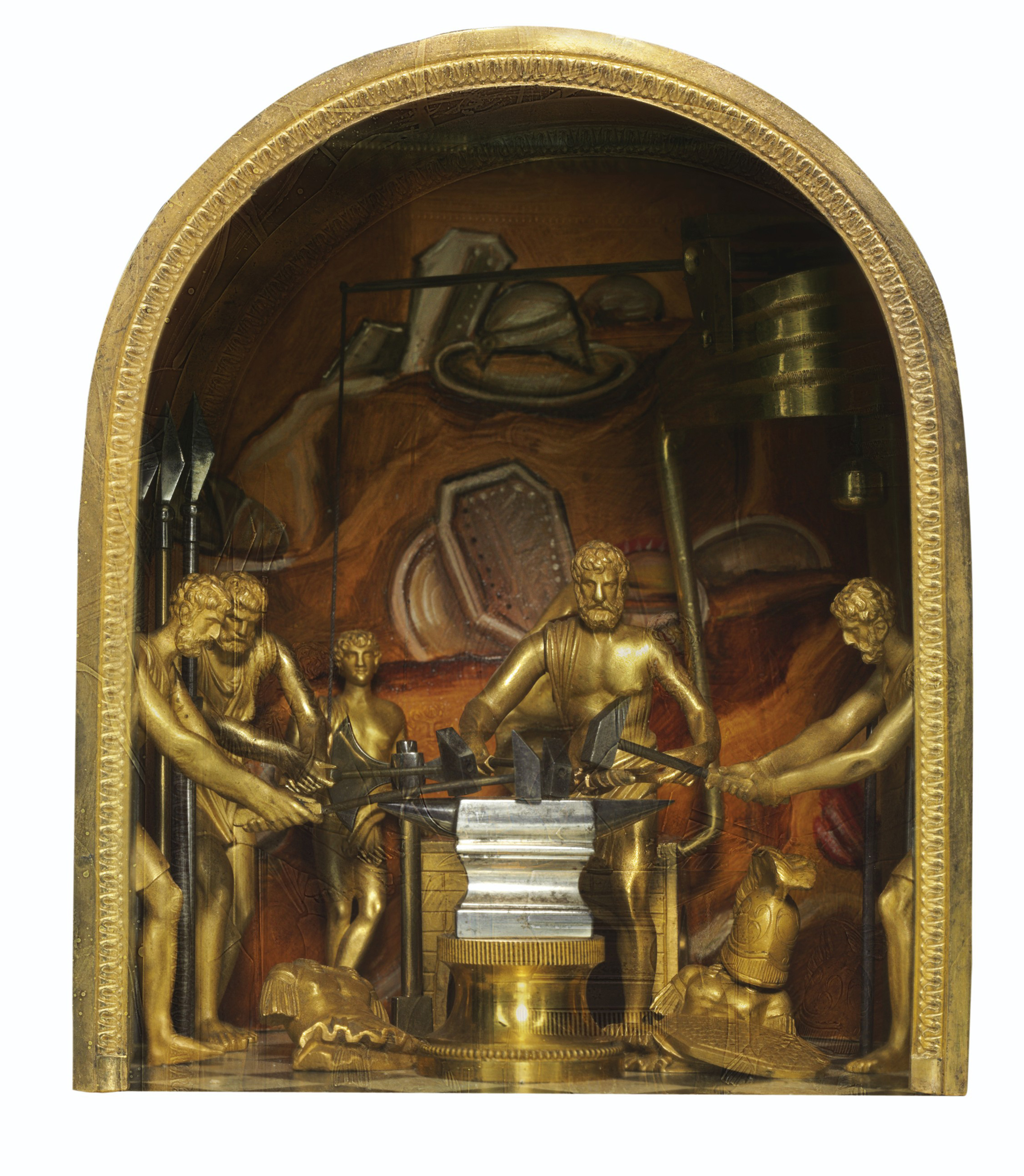 A MONUMENTAL EMPIRE ORMOLU AND PATINATED BRONZE MUSICAL ‘SINGING BIRD’ AND AUTOMATON CLOCK , THE ...