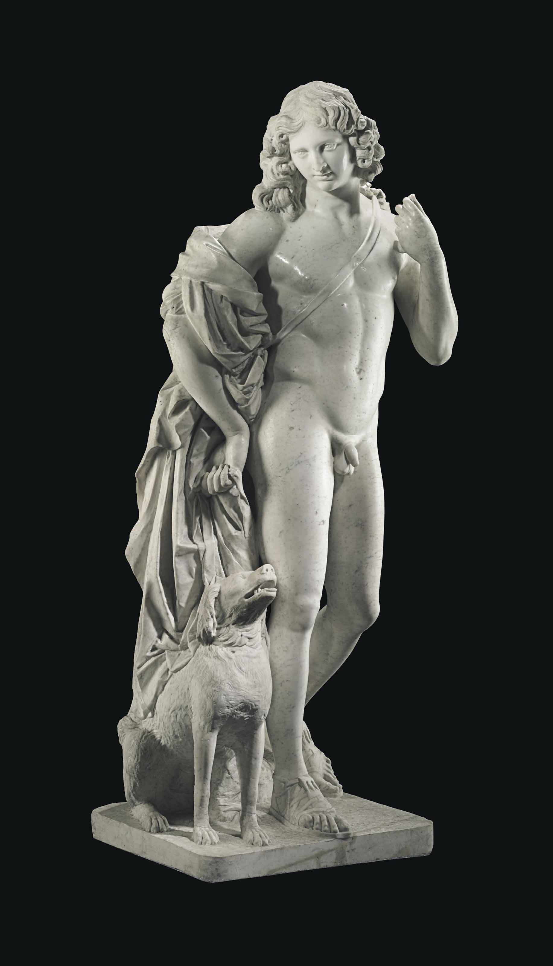 A MARBLE LIFESIZE FIGURE OF MELEAGER , AFTER THE ANTIQUE, ITALIAN