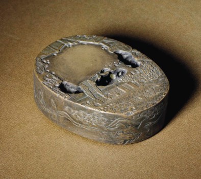 AN OVAL 'LANTING PAVILION' INK STONE, 19TH CENTURY | Christie's