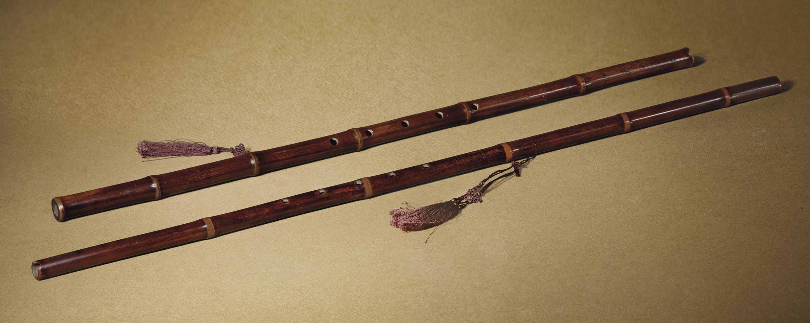 TWO BAMBOO FLUTES
