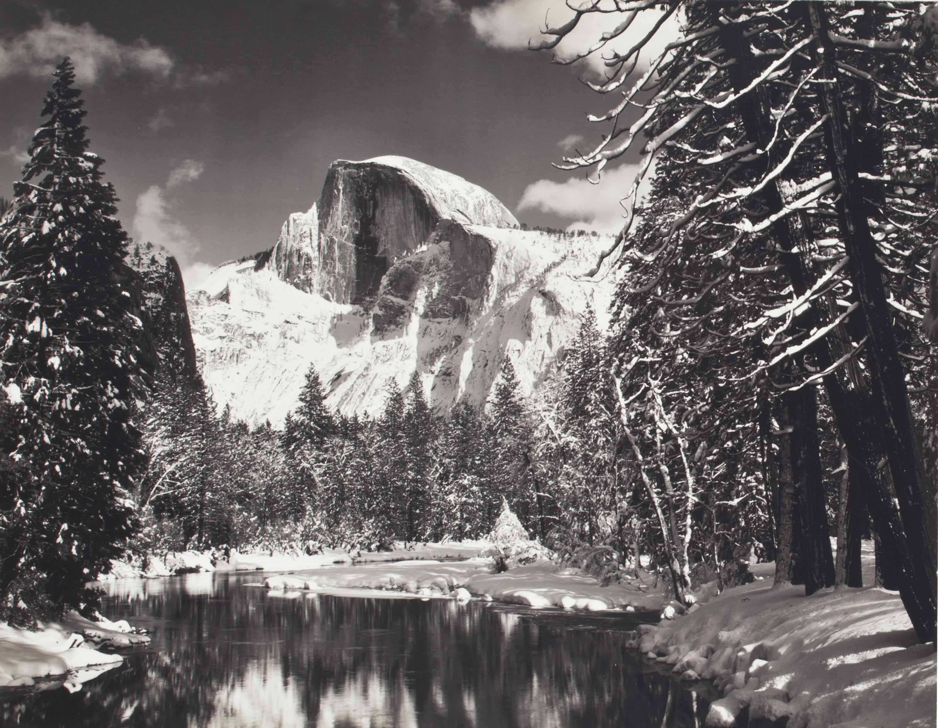 Ansel Adams (1902-1984) , Half Dome, Merced River, Winter, Yosemite