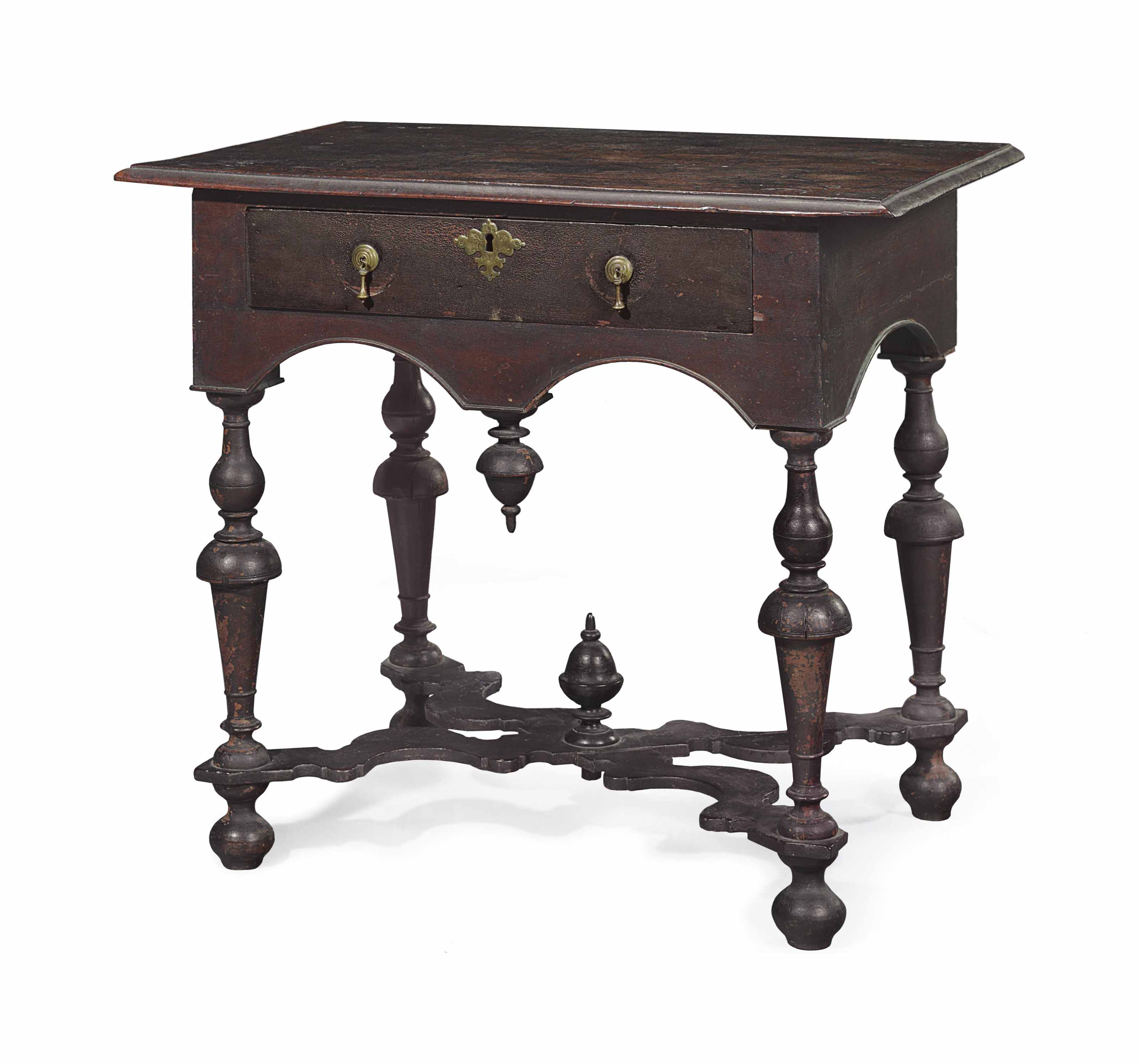 A William And Mary Mahogany And Maple Dressing Table