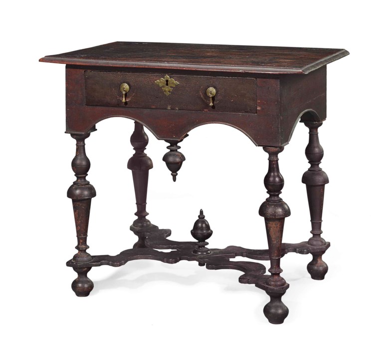 A William and Mary mahogany and maple dressing table, Philadelphia, 1700-1730. Sold for $665,000 on 22 January 2016 at Christie’s in New York