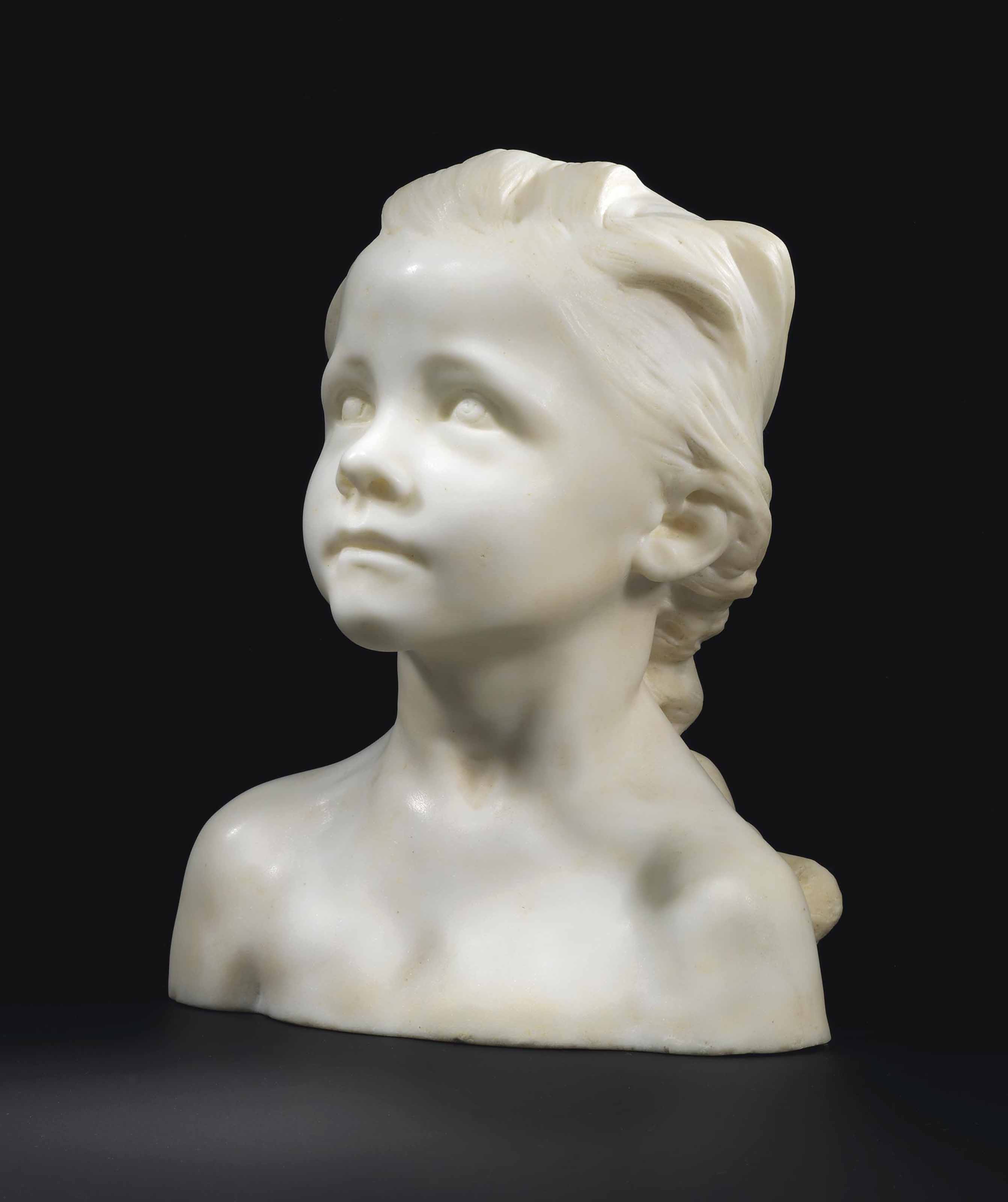 Camille Claudel (1864-1943), La petite Ch&acirc;telaine, version &agrave; la natte courbe fine, 1895; unique. White marble. Height: 12⅞ in (32.7 cm). Sold for $1,445,000 on 12 May 2016 at Christie&rsquo;s in New York