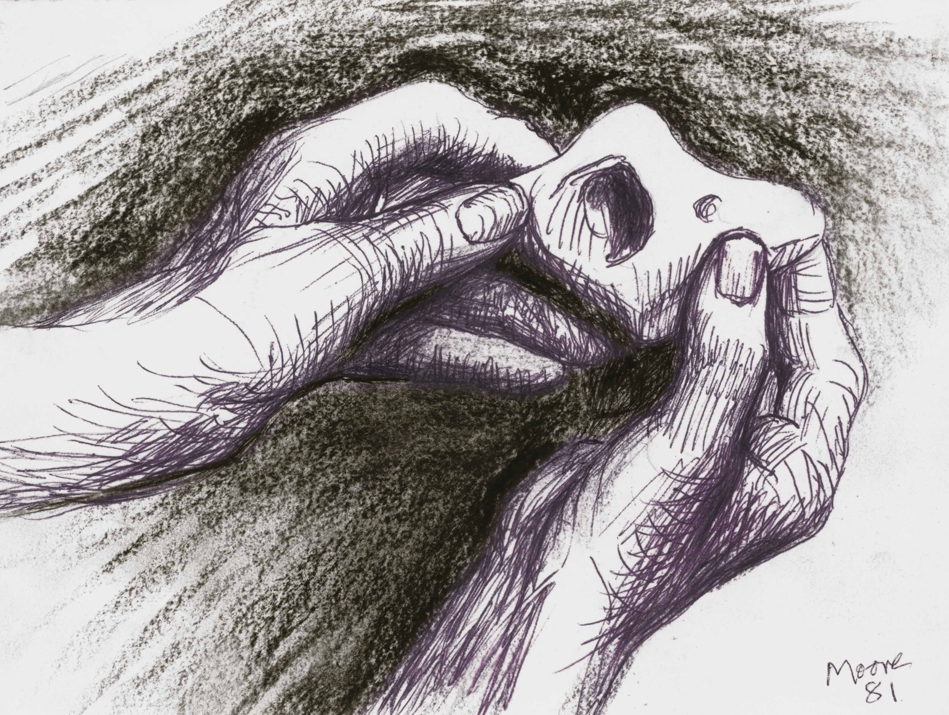 Artist's Hands Holding Bone (recto and verso)