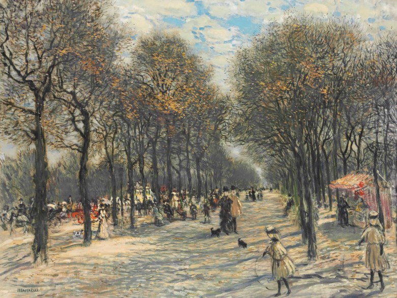 Jean François Raffaëlli (1850-1924), Allée darbres aux Champs-Elysées. 27⅛ x 35⅞  in (69 x 91  cm). Sold for $305,000 on 25 April 2016 at Christie’s in New York