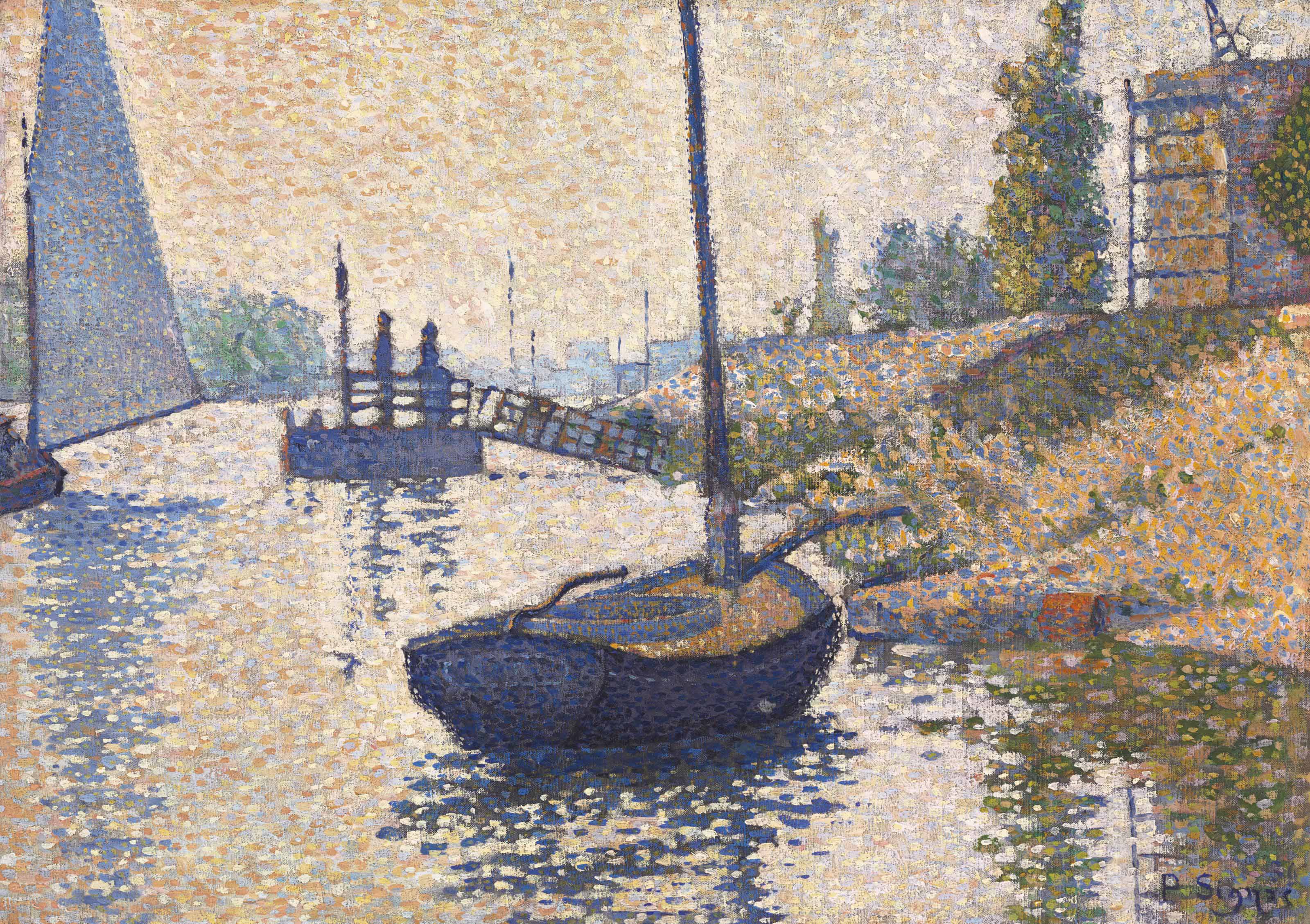 Paul Signac (1863-1935), Le ponton de la Félicité. Asnières