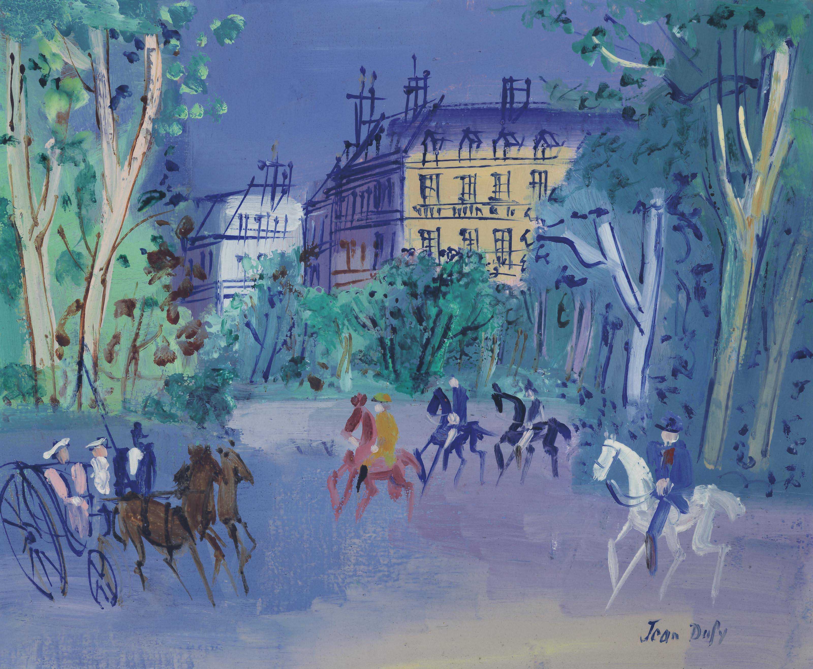 Jean Dufy、Paysage a Preuilly sur Claisse Jean Dufy、Paysage a Preuilly sur Claisse Landscape