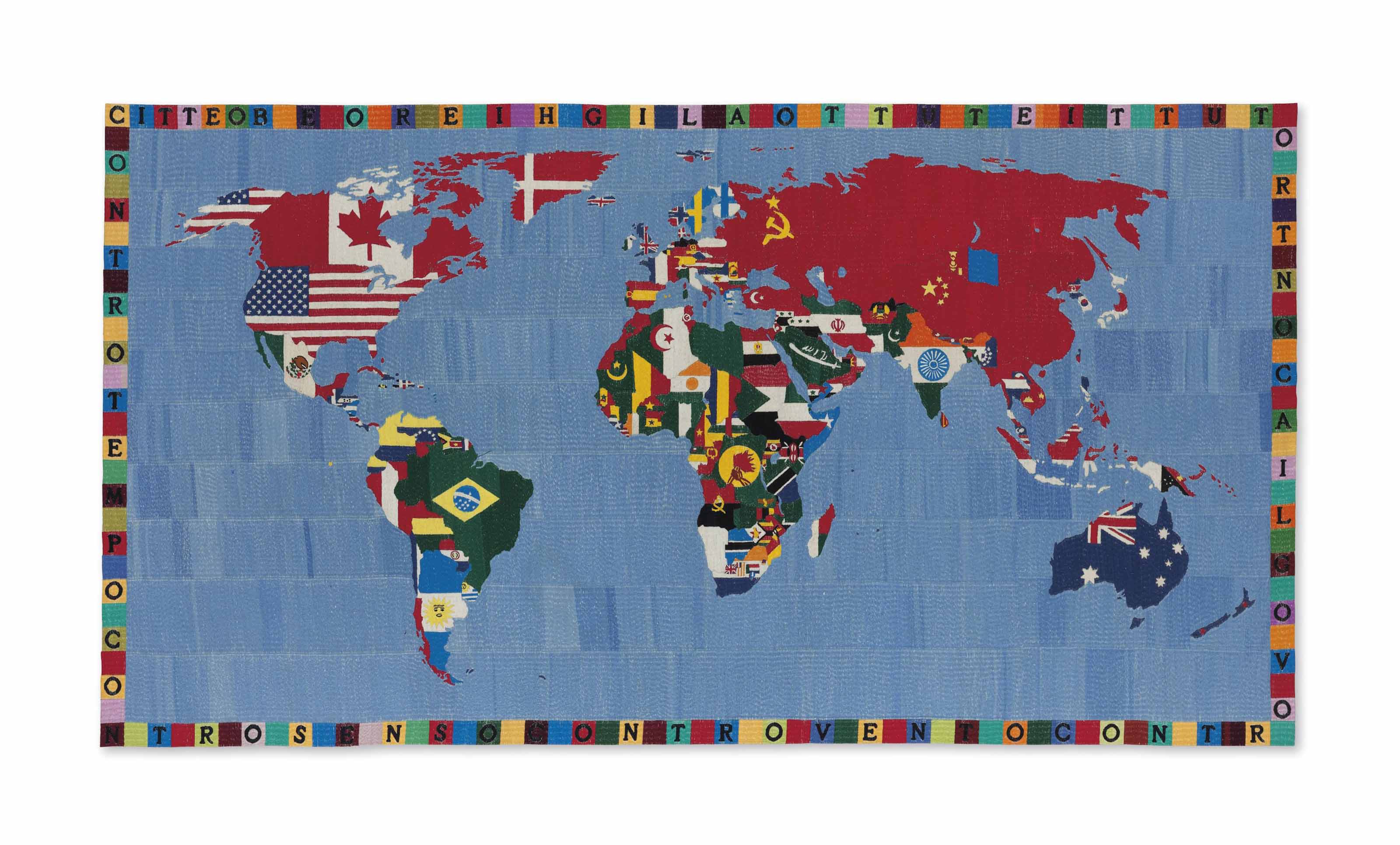 Boetti、The Map of the すばやい World、希少画集画